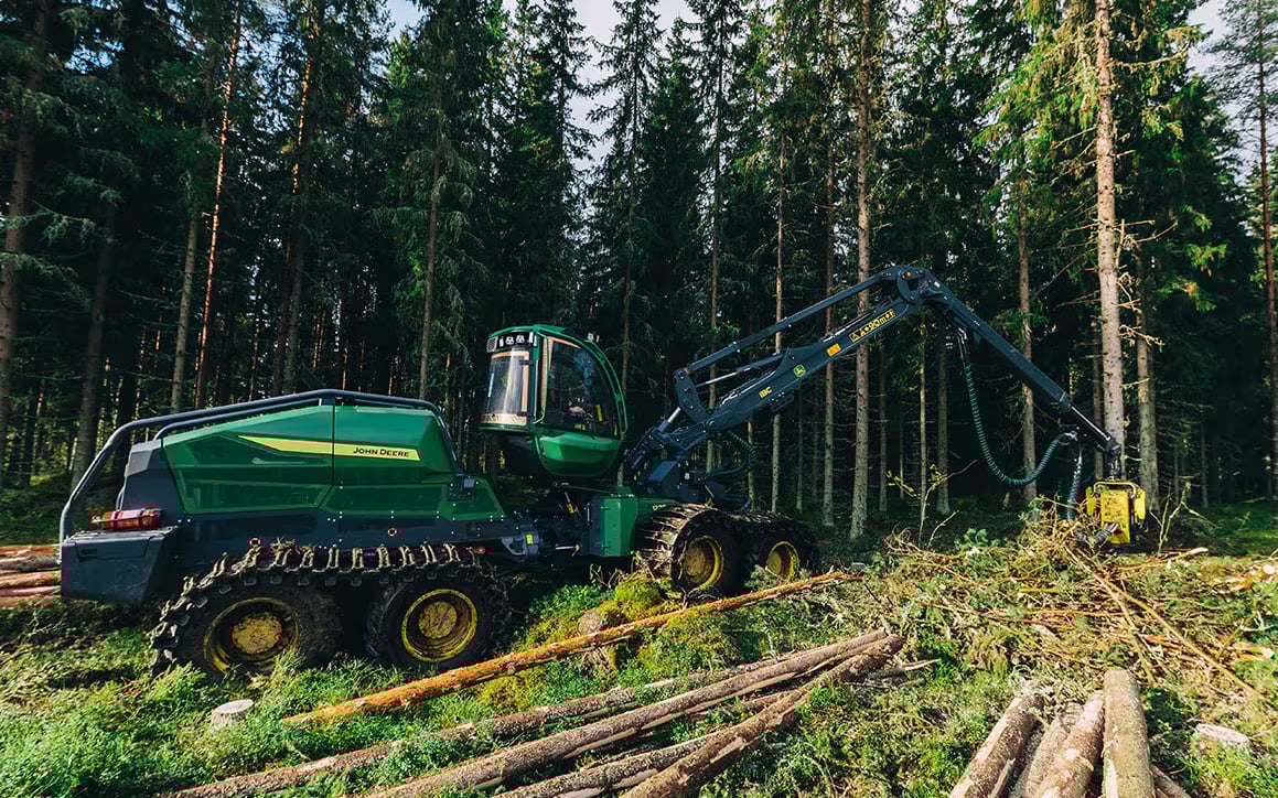Bigger engines and new boom designs are major features of the new harvesters