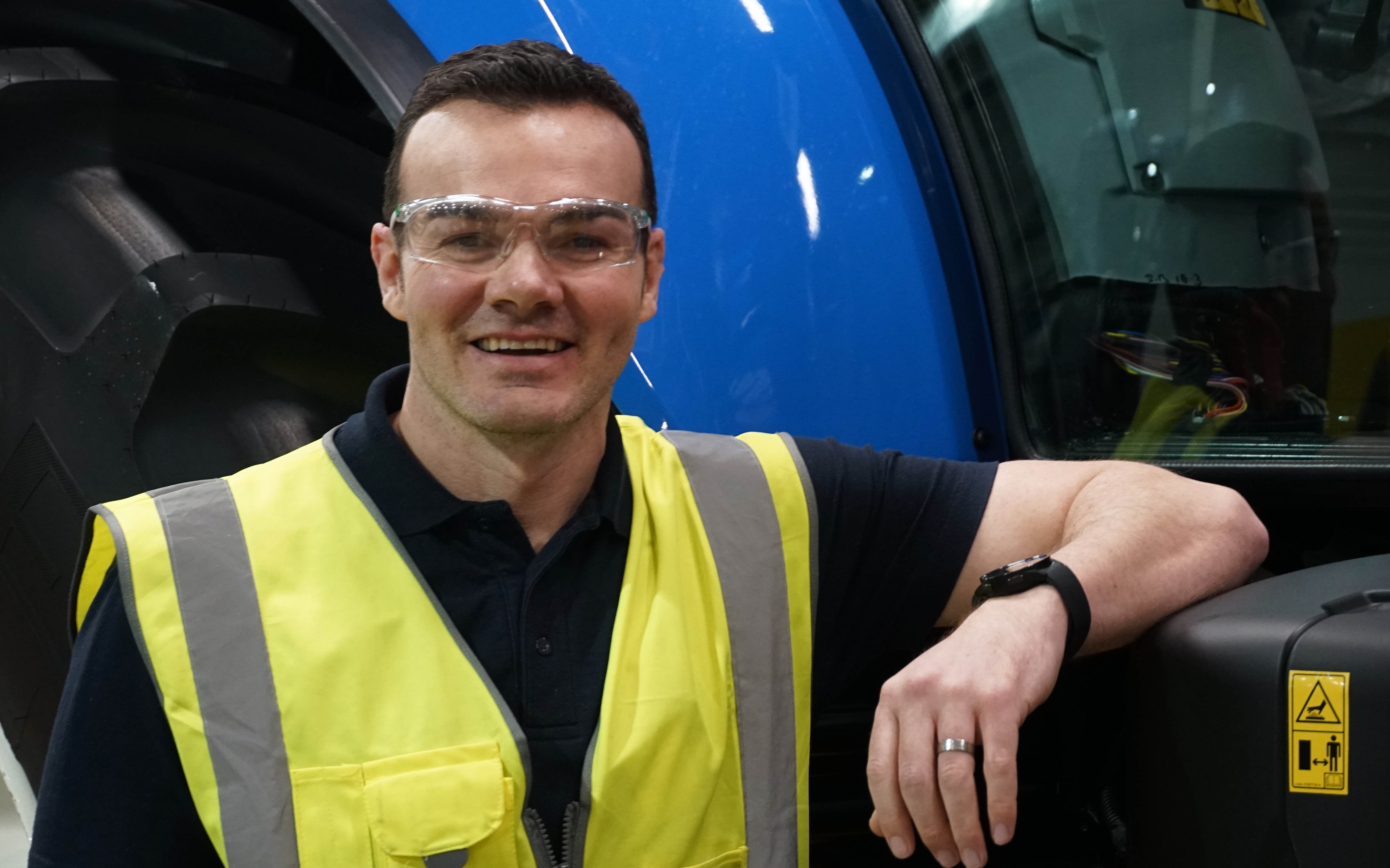 Ryan Hopkin has been with the company for five years and is still learning something new about tractor production every day