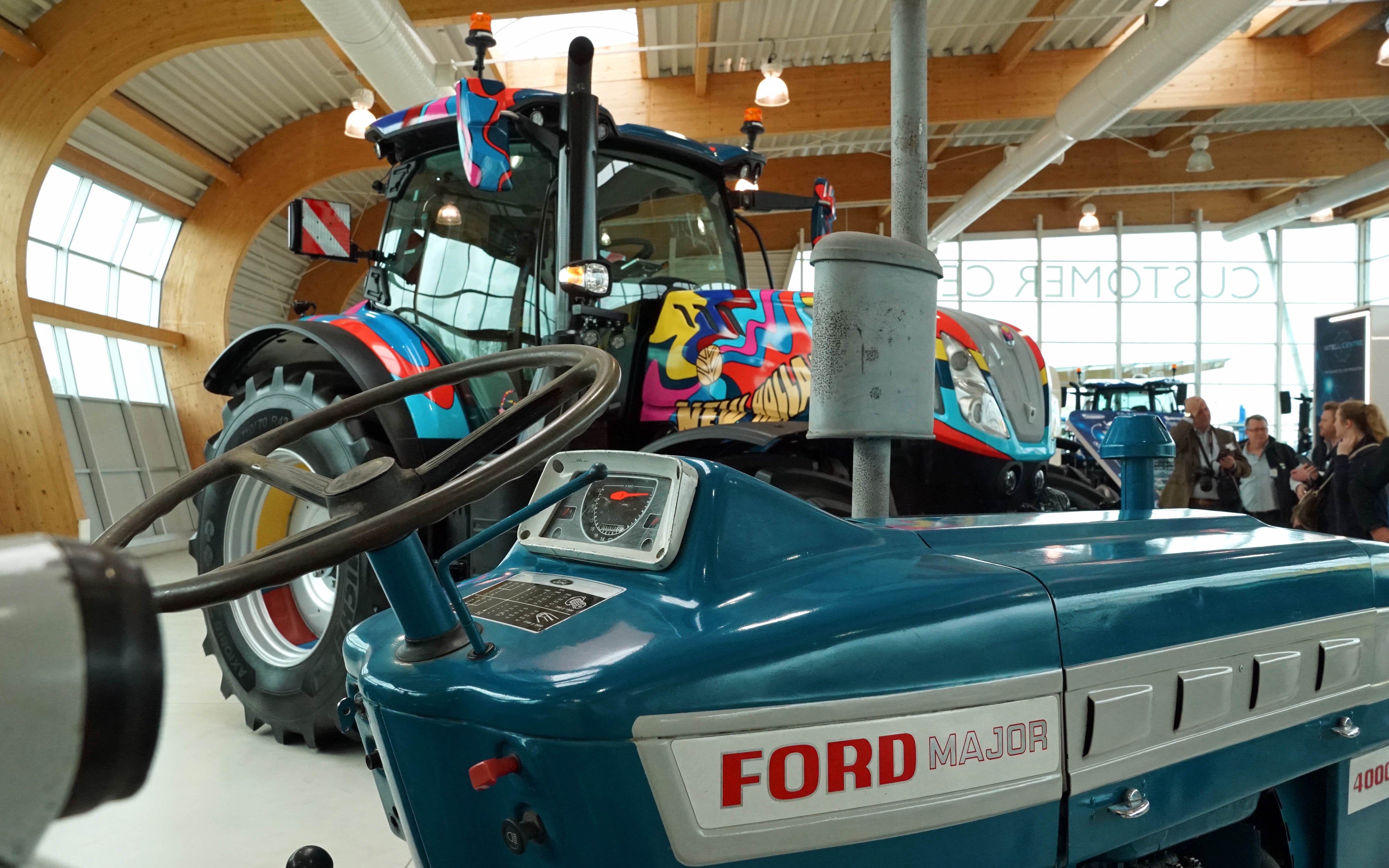 The old and the new. 60 years and five times the power separate the Ford 4000 and NH T7.300