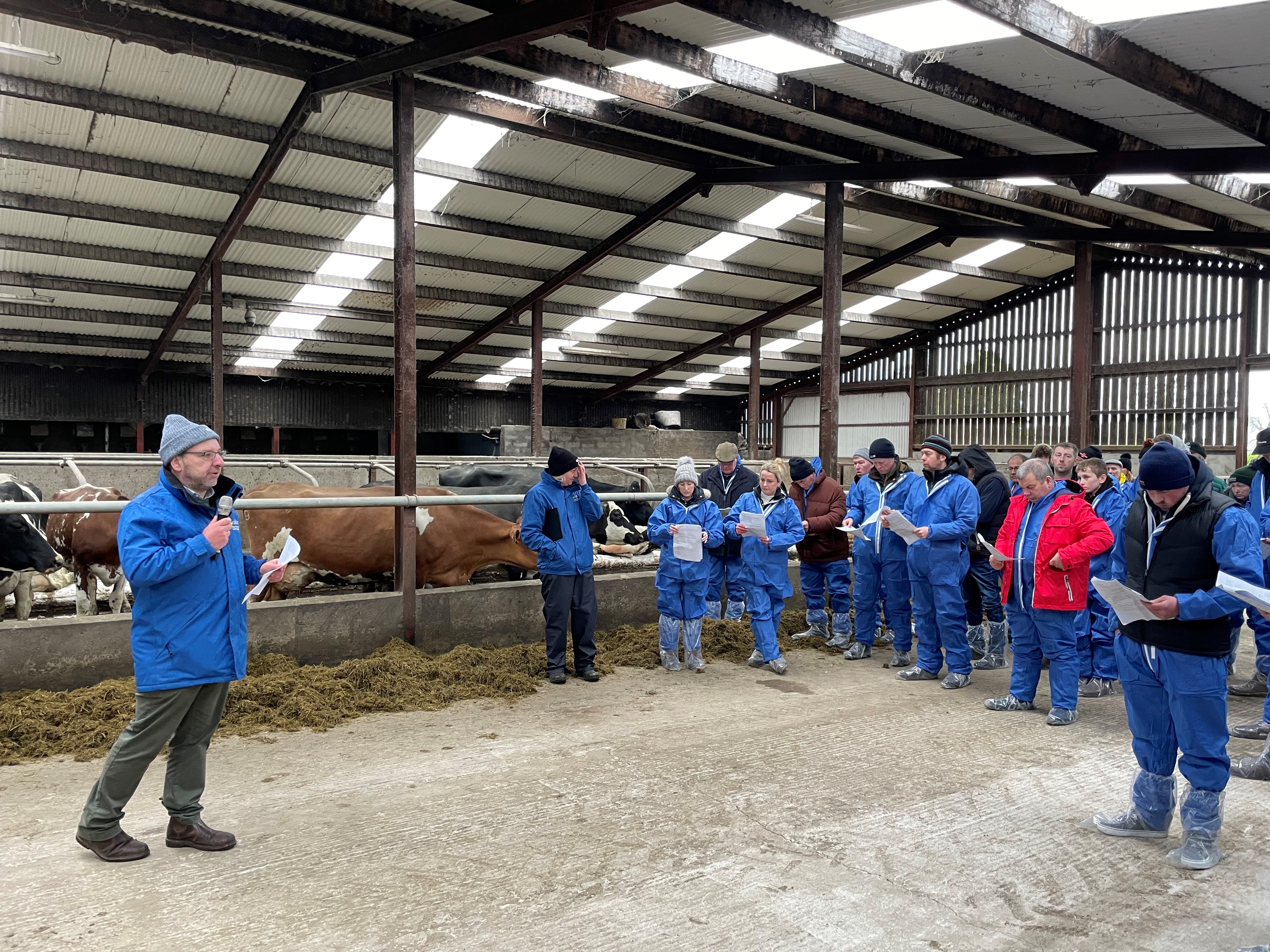 Farmers at the 'Efficient and Sustainable milk production' walk, Source: Daera