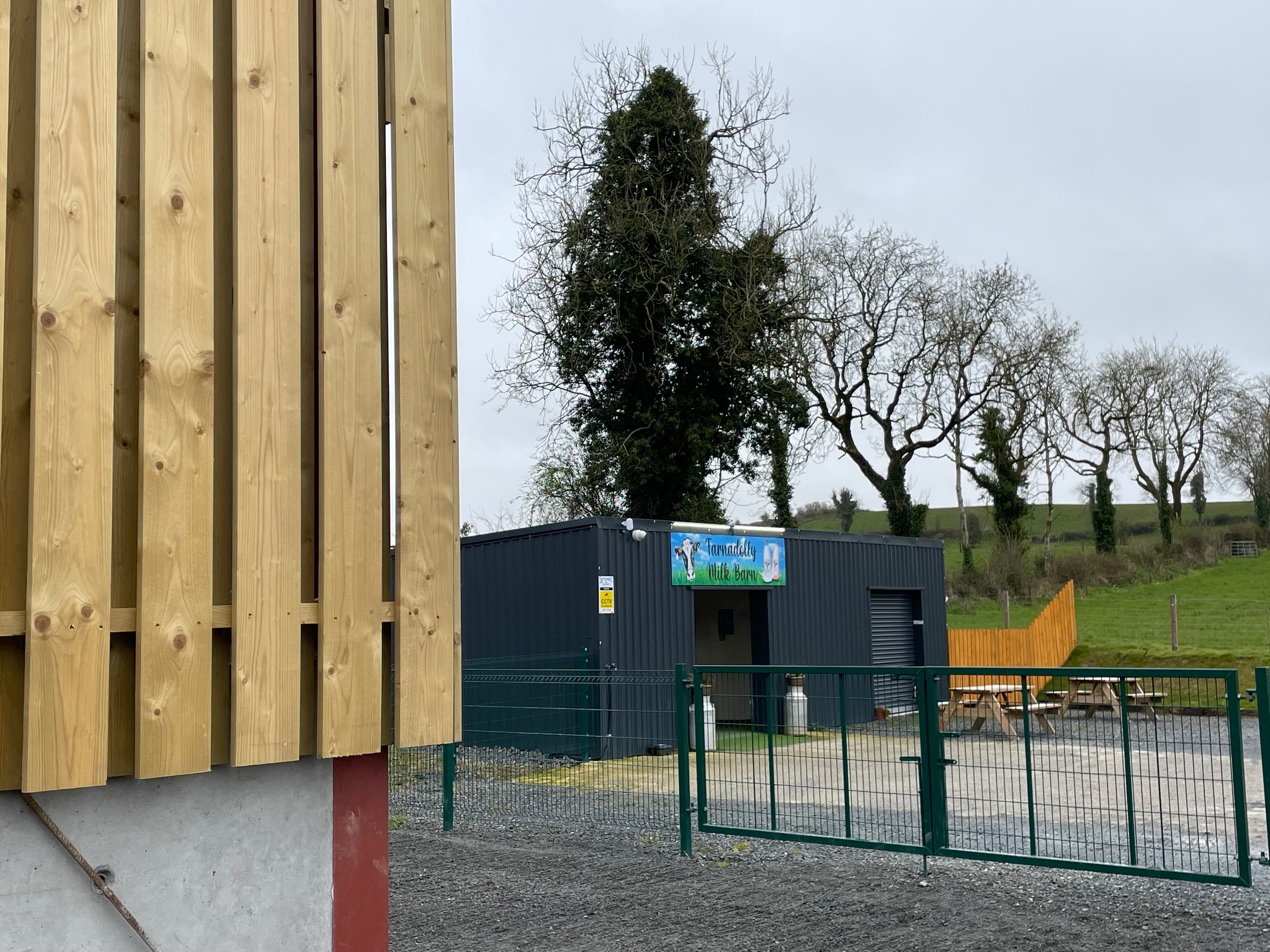 The new calf shed is located in close proximity to the milk vending machine
