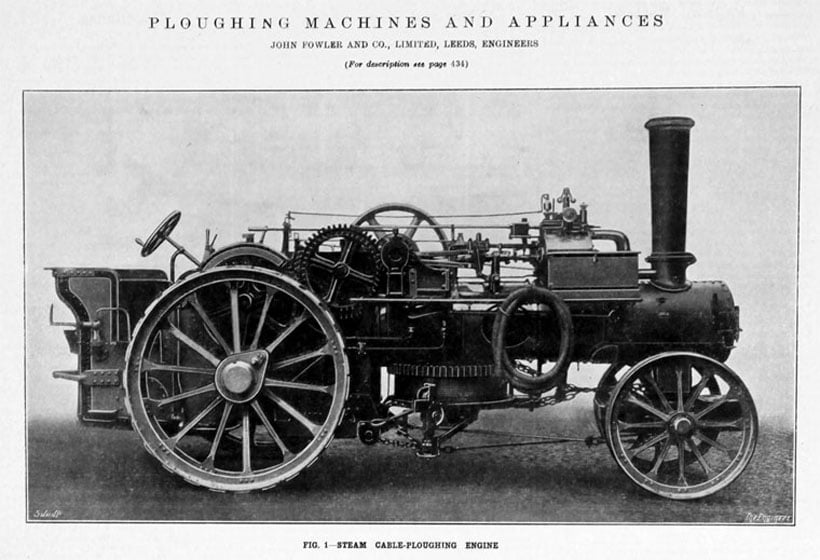 A Fowler plough engine from the 1870s