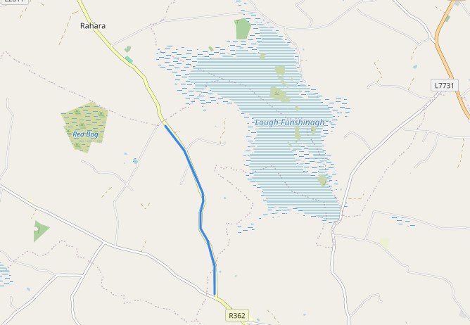 The road closure at Lough Funshinagh, Co. Roscommon Source: MapAlerter