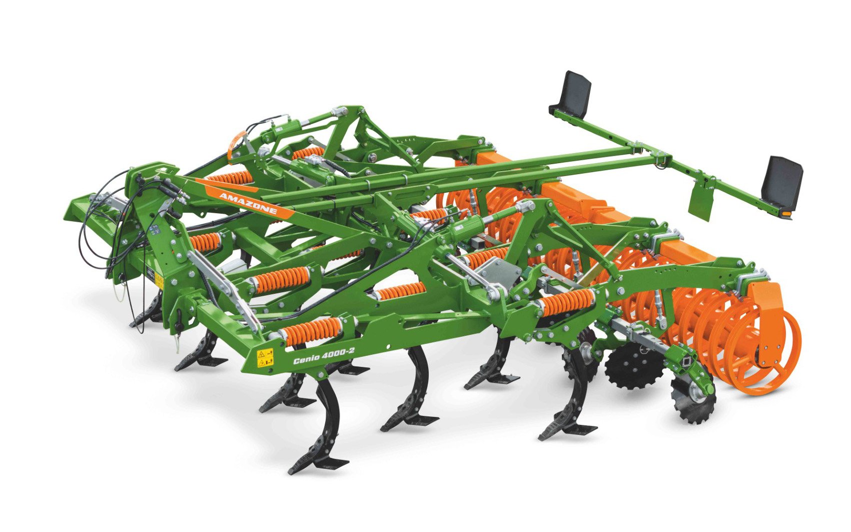 The tines are set 30cm apart and are arranged in three banks