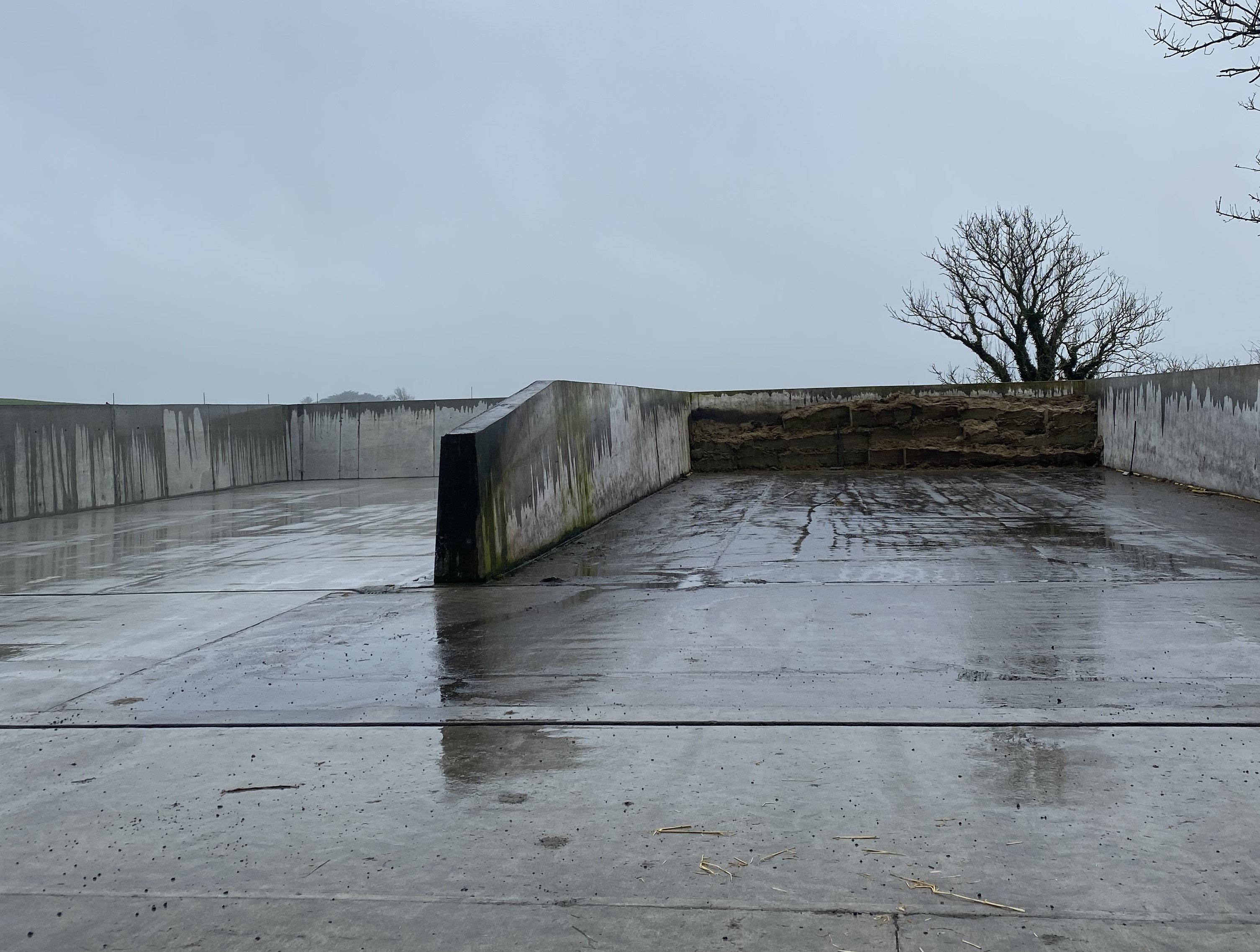 An additional silage pit (left) has been built to store extra winter feed