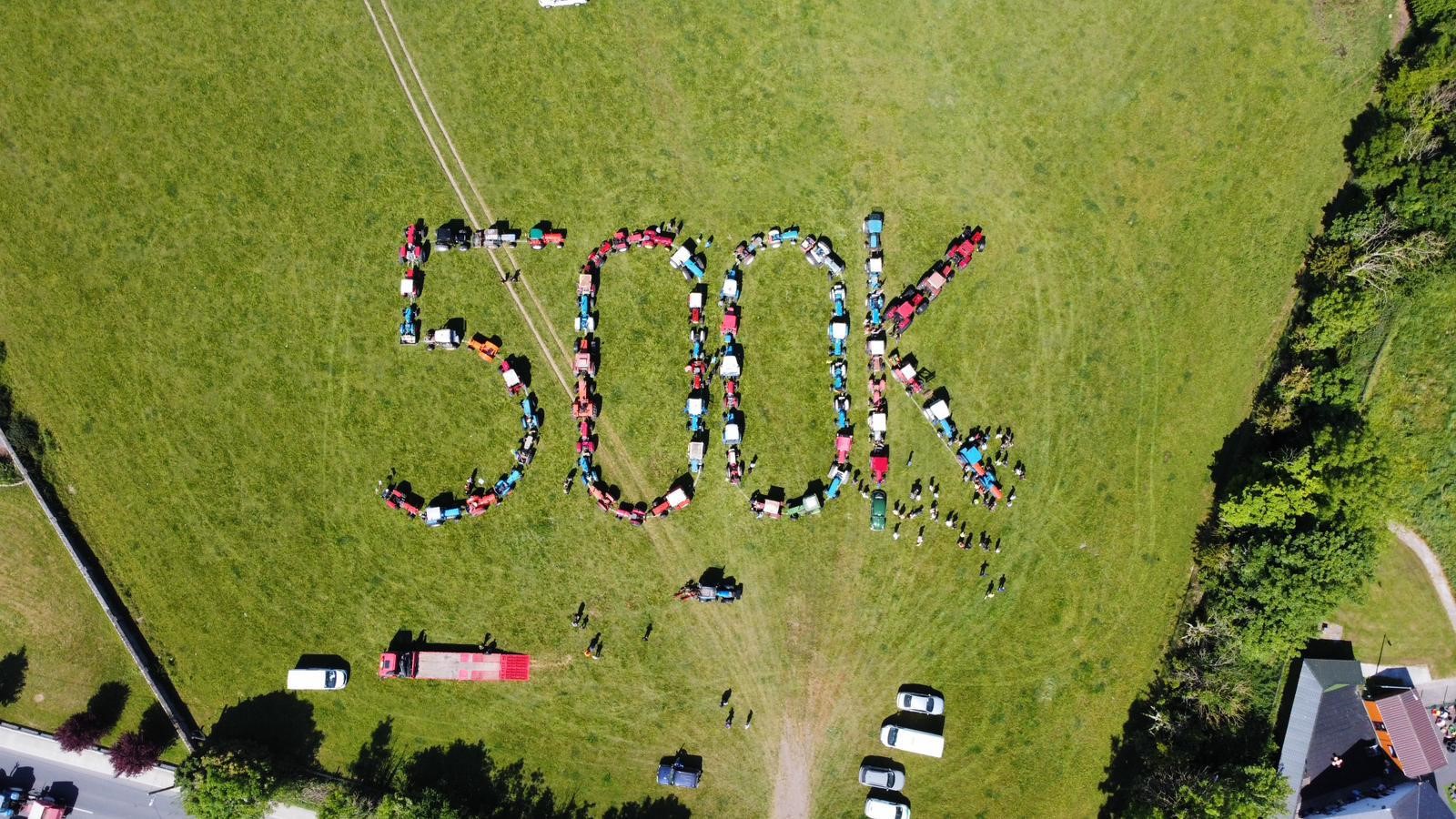 'Carlow to Cork Tractor Club' park tractors to celebrate reaching €500,000 raised for Children's Health Ireland since 2005 Source: Brendan Byrne