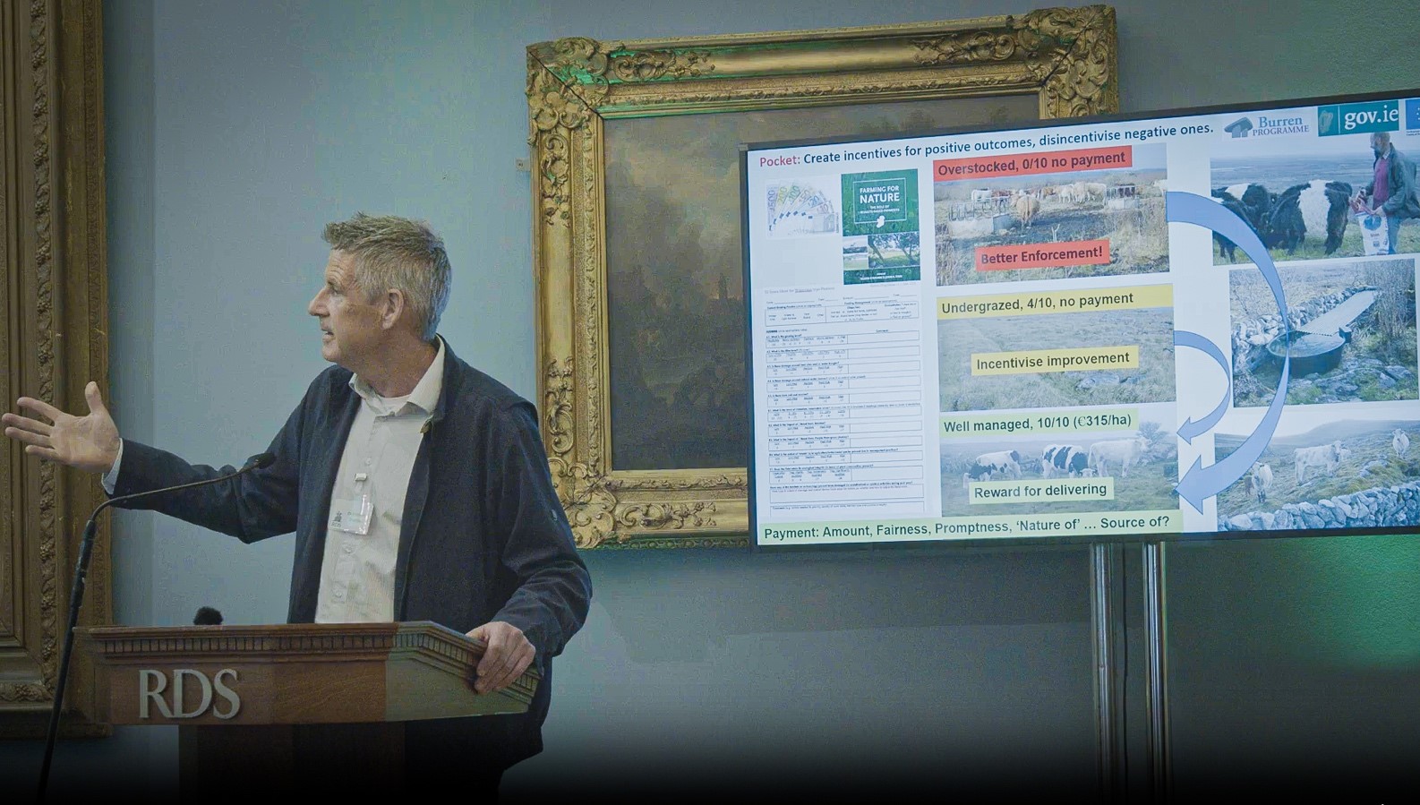Former manager of the Burren Programme, Dr. Brendan Dunford speaking at the recent RDS 'Finding Common Ground' event