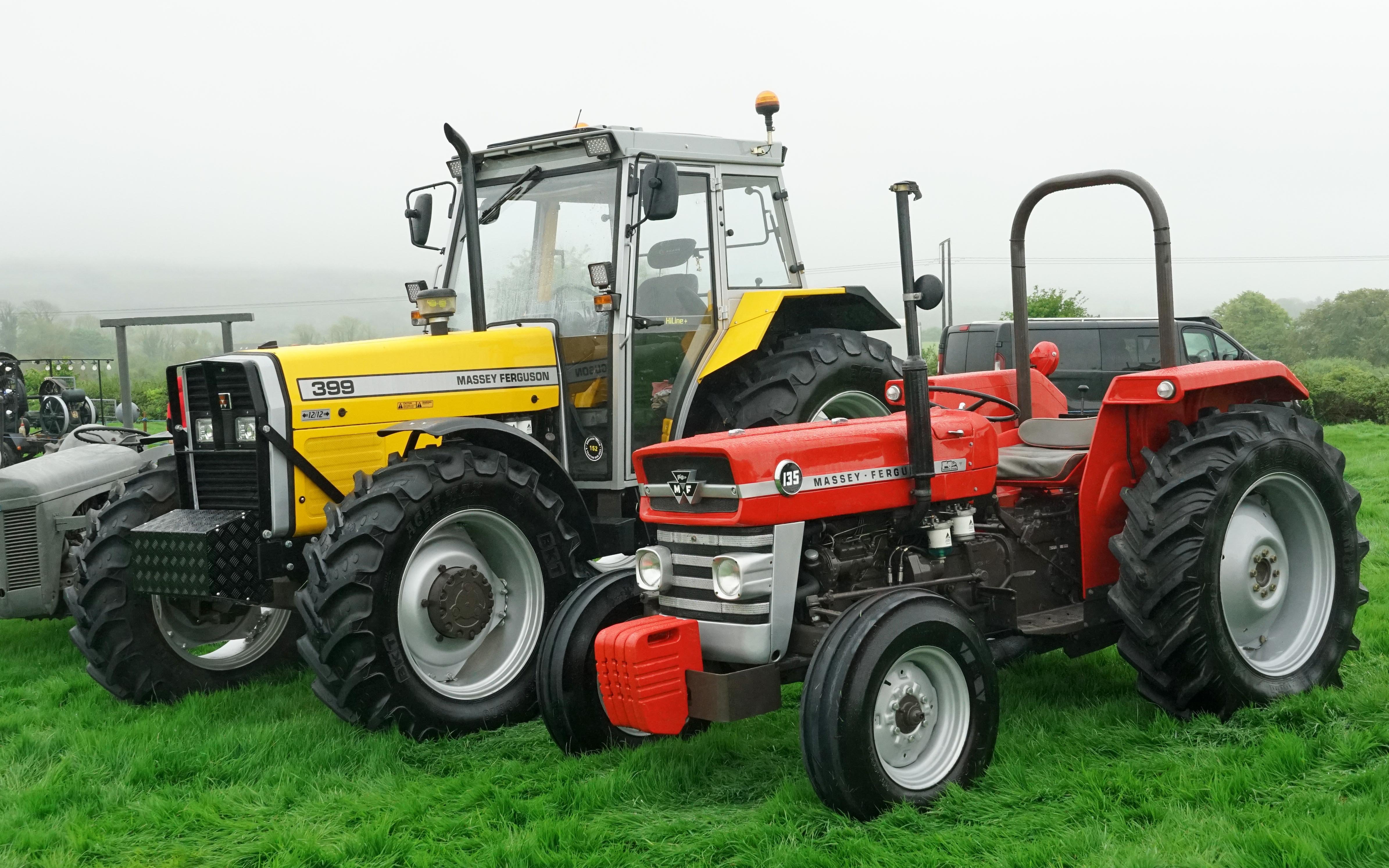 These two Massey Fergusons stand 25 years apart and illustrate just how quickly tractors were changing in the later years of last century