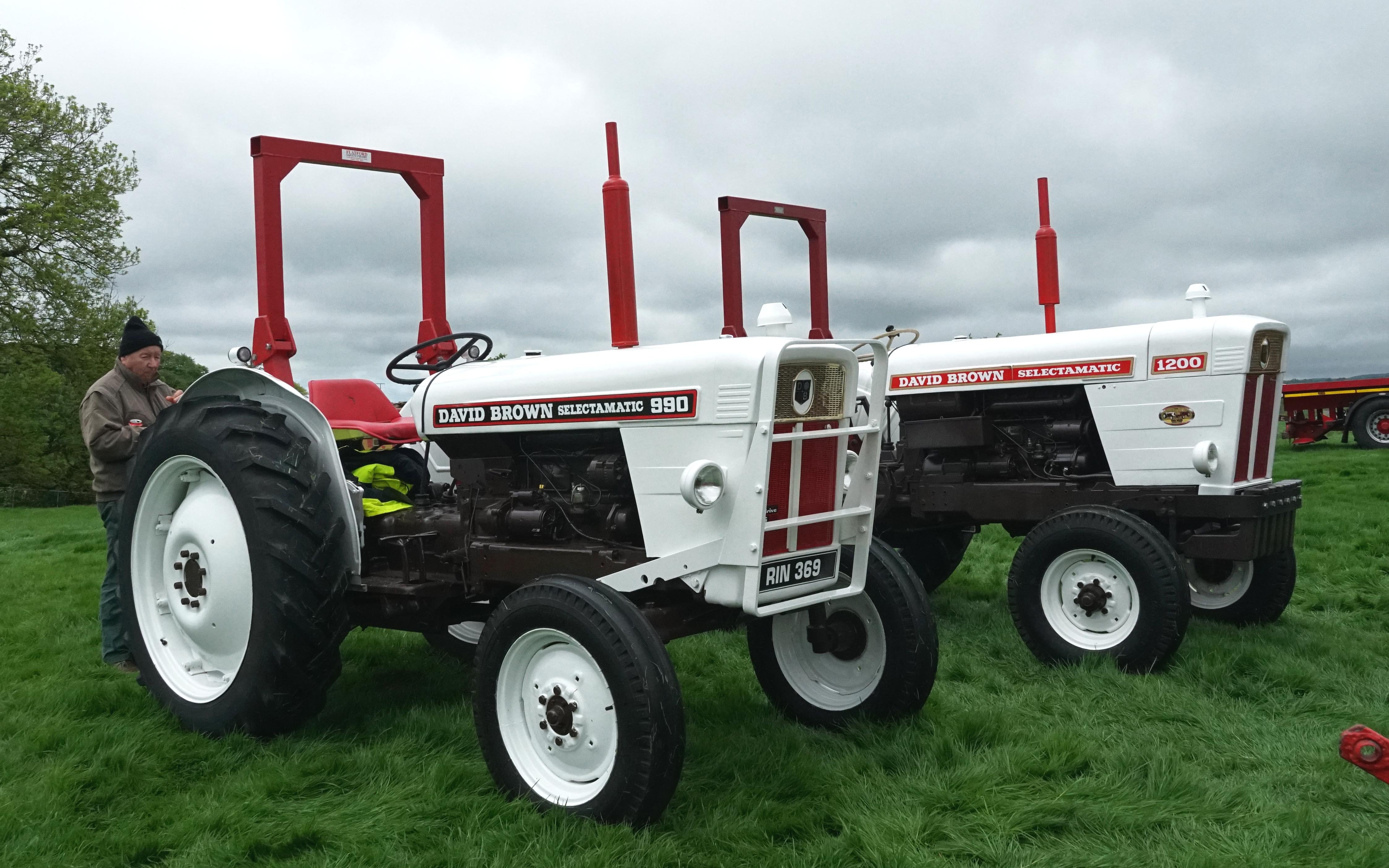 The bold white livery of later David Brown tractors makes them stand out from the crowd