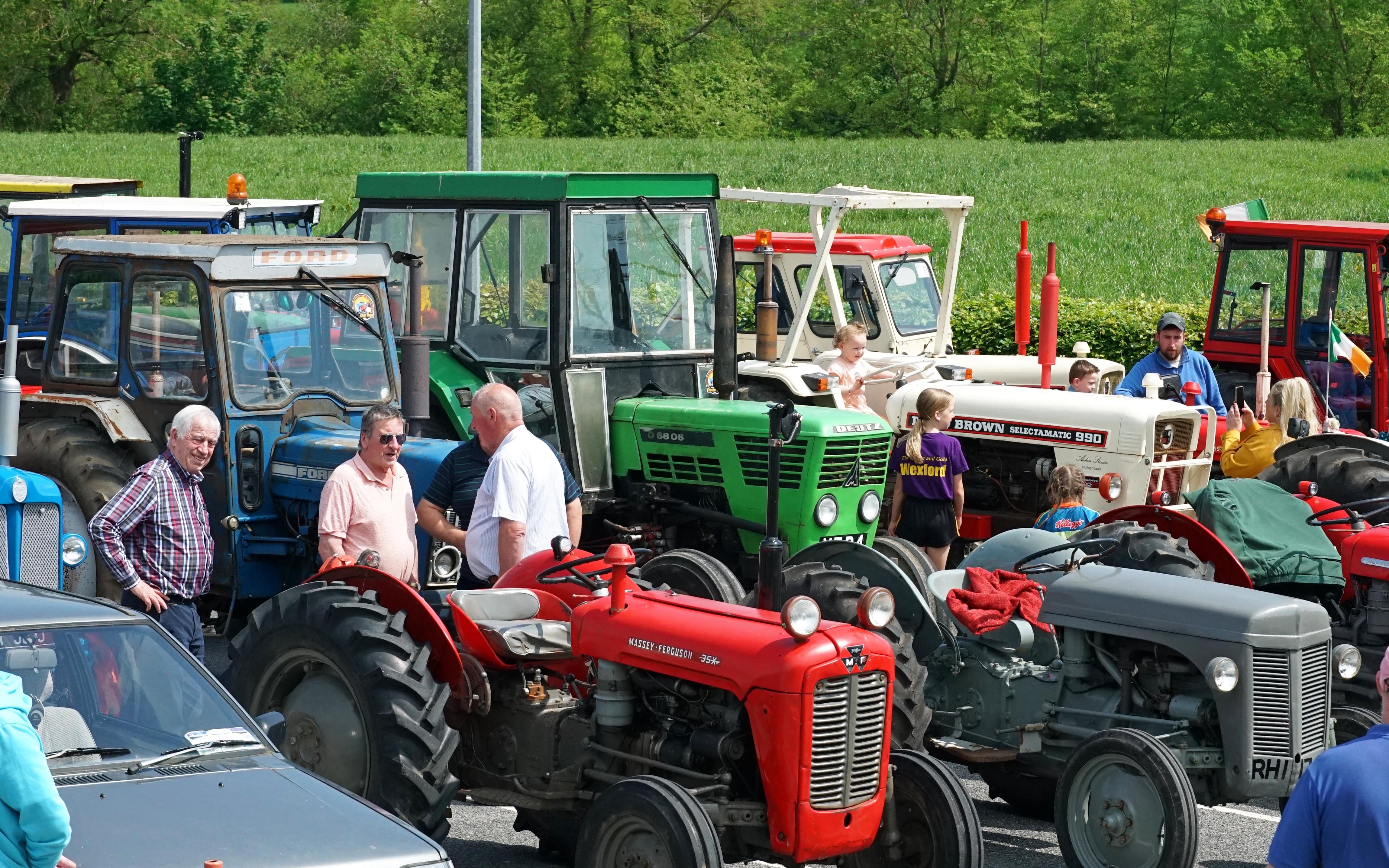 Tractors waiting for the start of the run at Blackwater