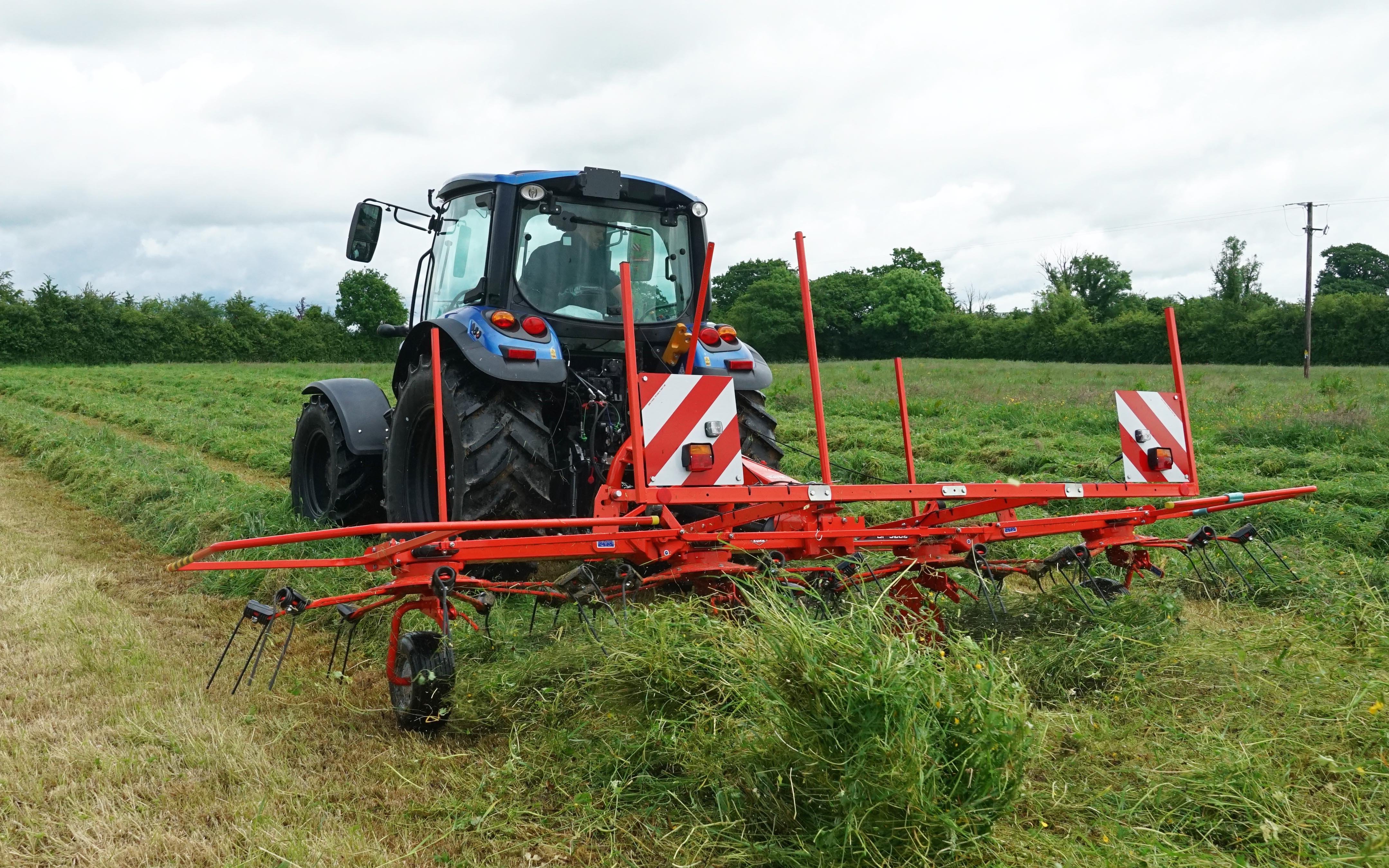 Four rotary tedders will be a mainstay for dairy farmers and the Kuhn was very little outside of its working width