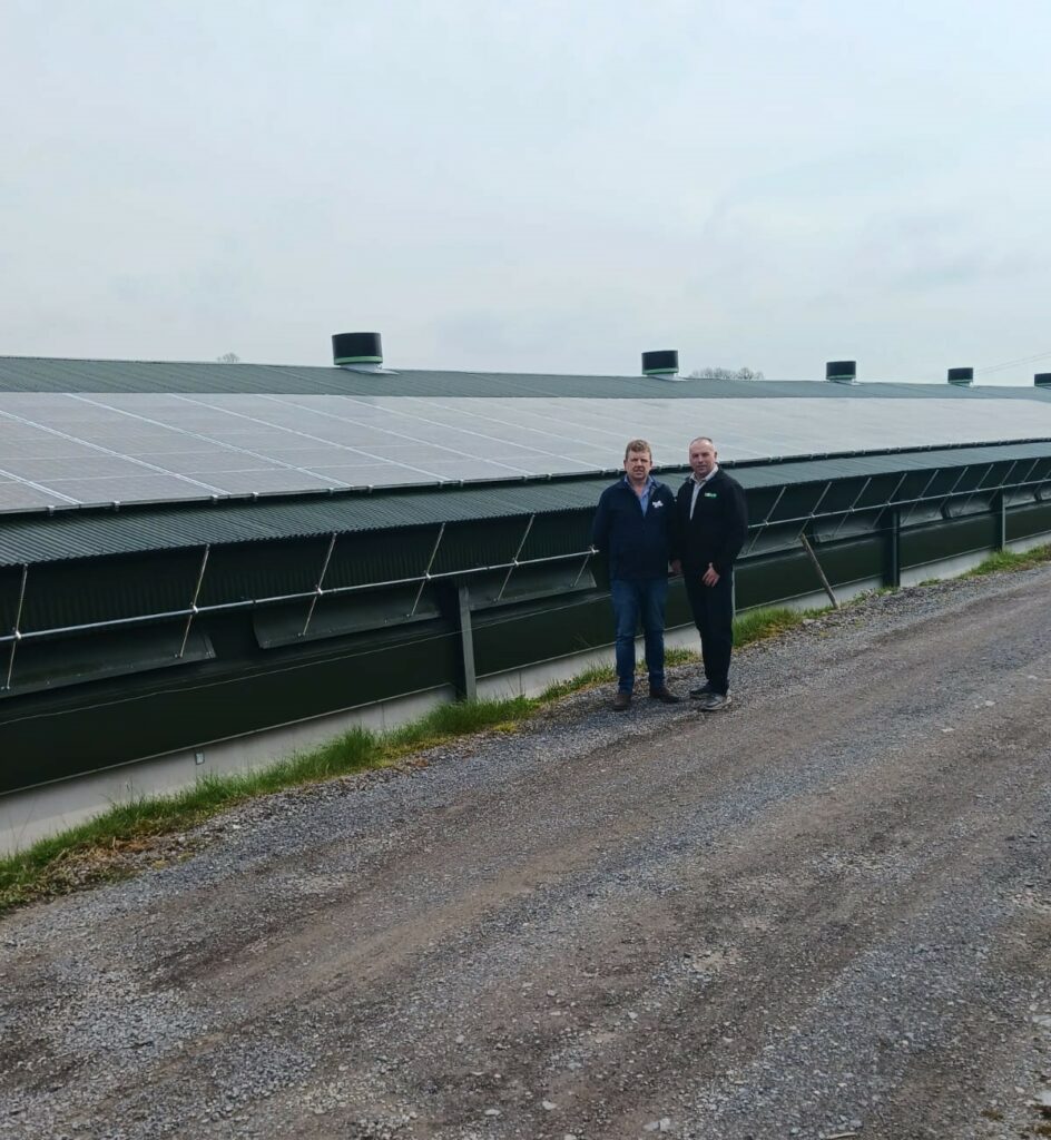 Nigel Flynn with Local Power's Paddy Kelly following most recent solar PV expansion on farm