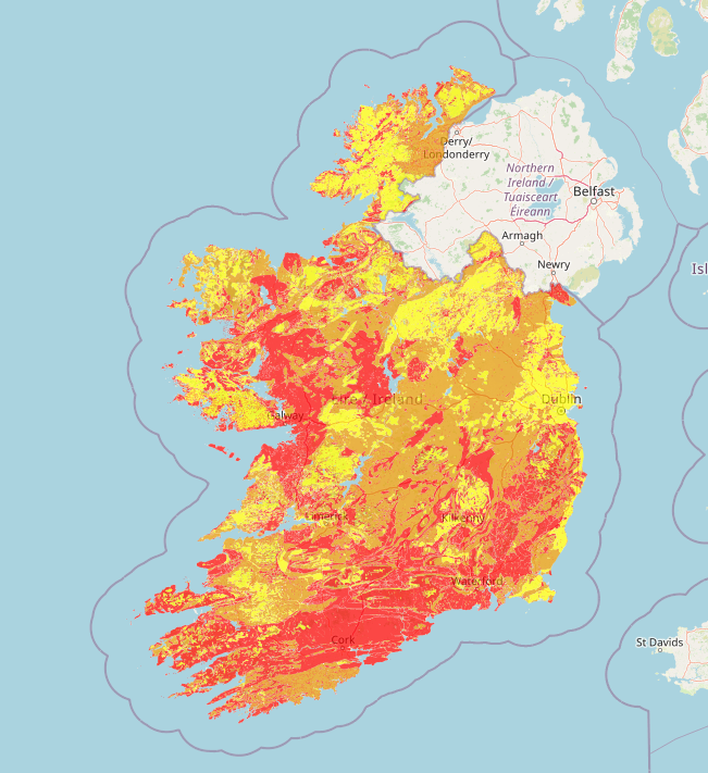 Radon risk map. Source: EPA