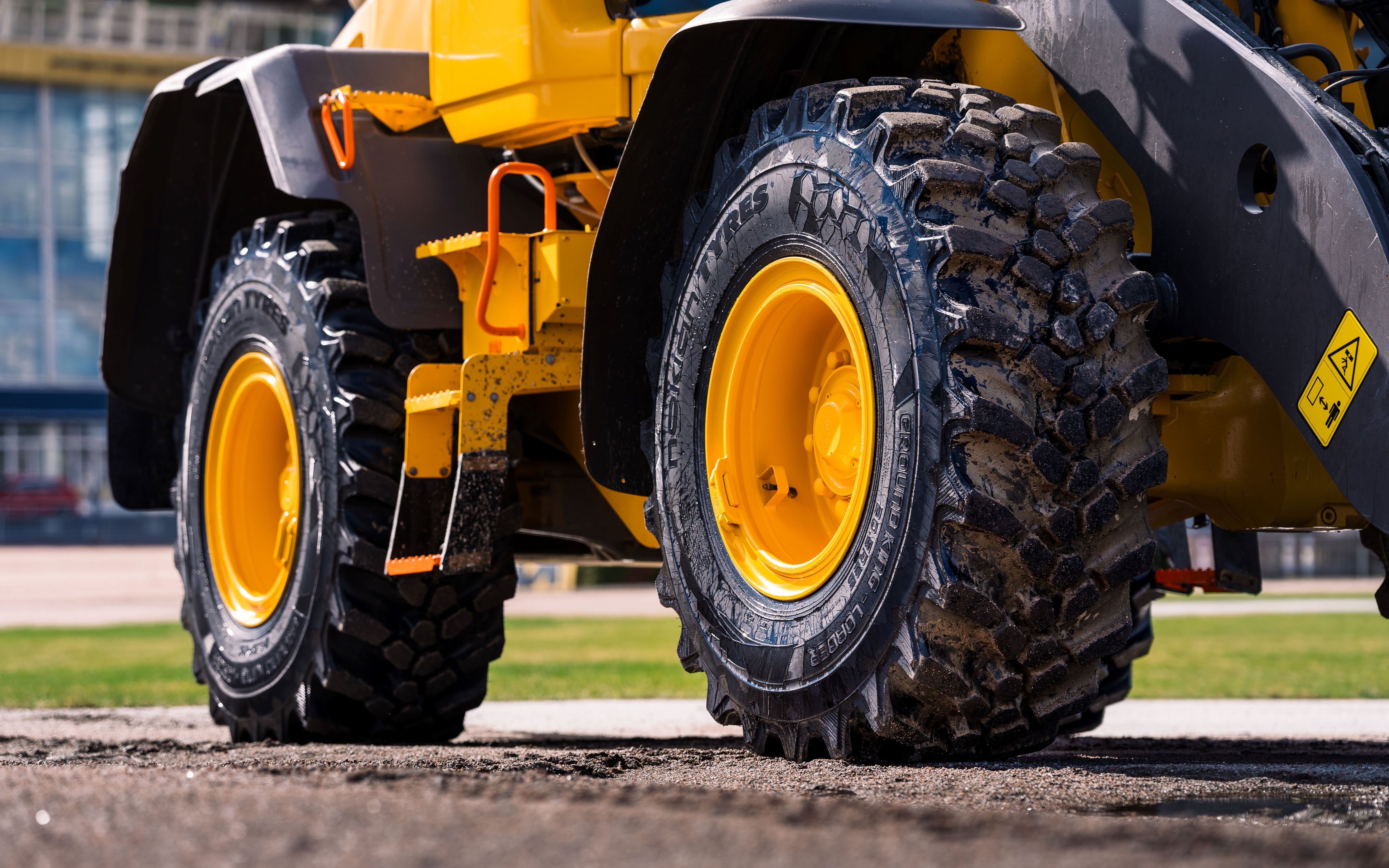 A combination lugs, blocks and a radial carcase is said to make this tyre suitable for industrial and agricultural use