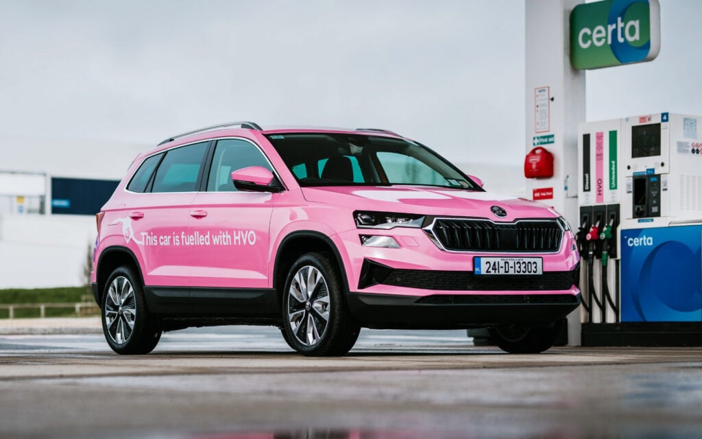 Pink is the colour that has been chosen to be associated with HVO for motoring