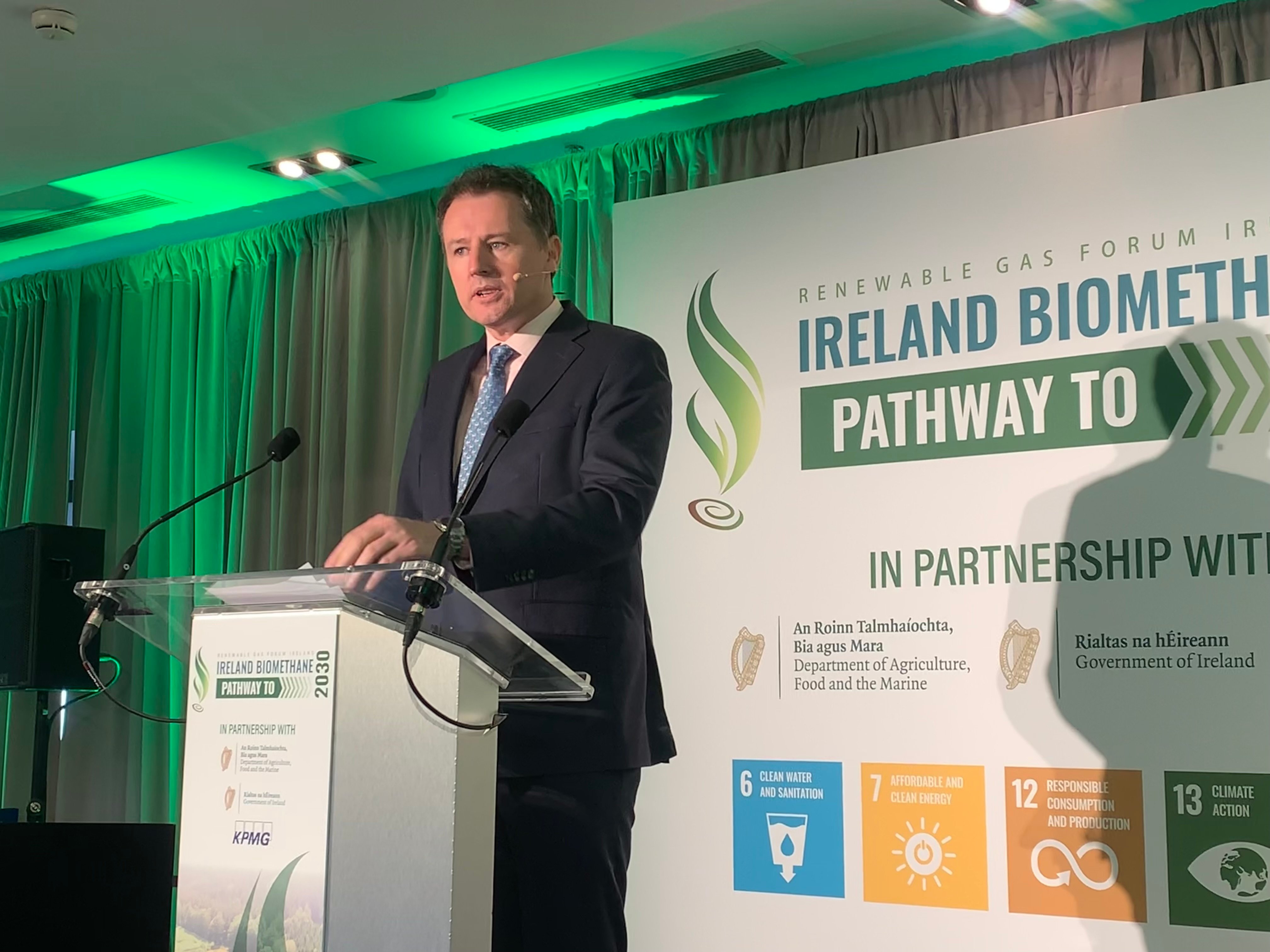 Minister McConalogue speaking at the 2024 Biomethane Conference held by the RGFI at Croke Park