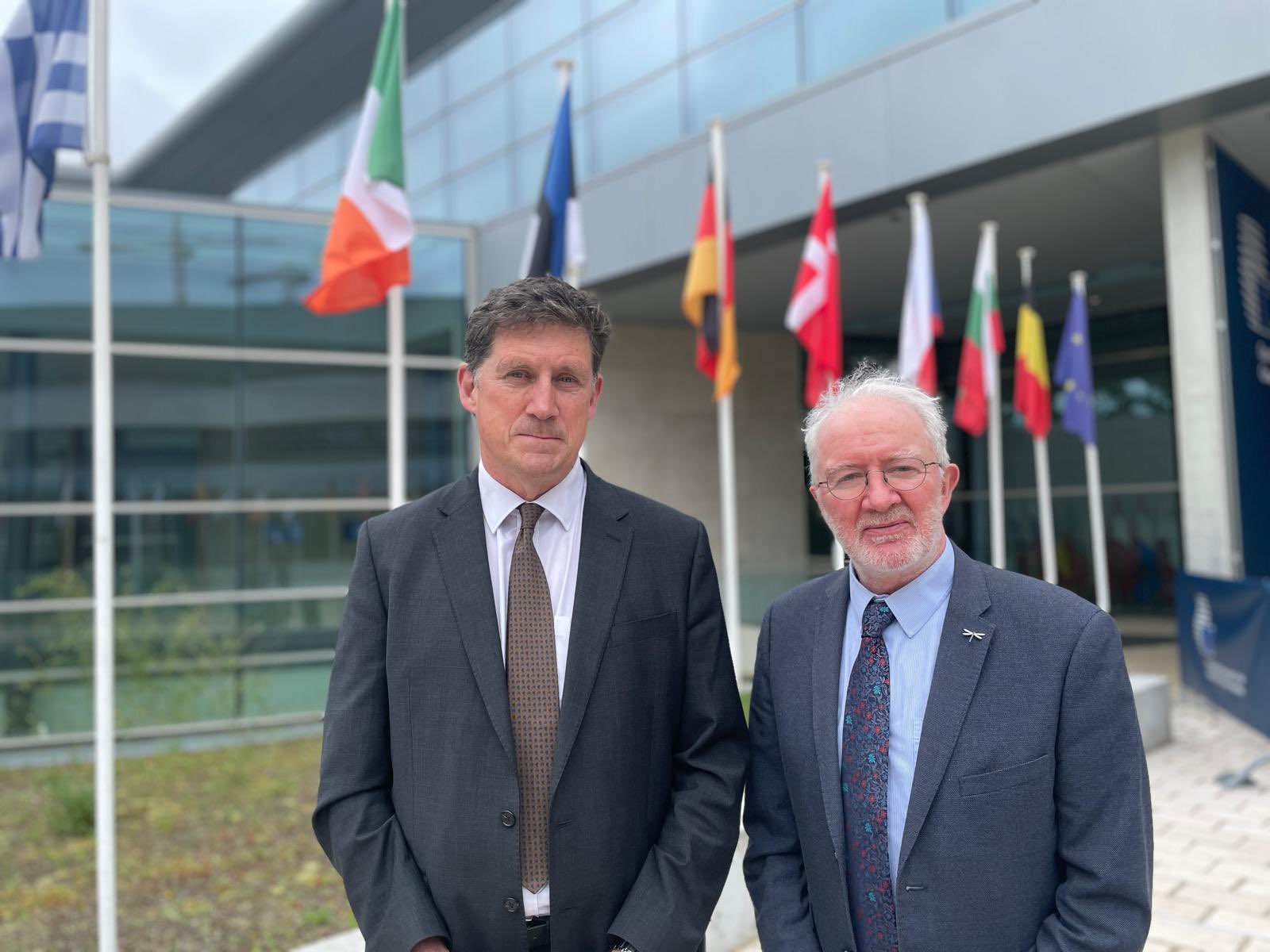 Minister Ryan and Minister Noonan in Luxembourg today. Source: Eamon Ryan, X