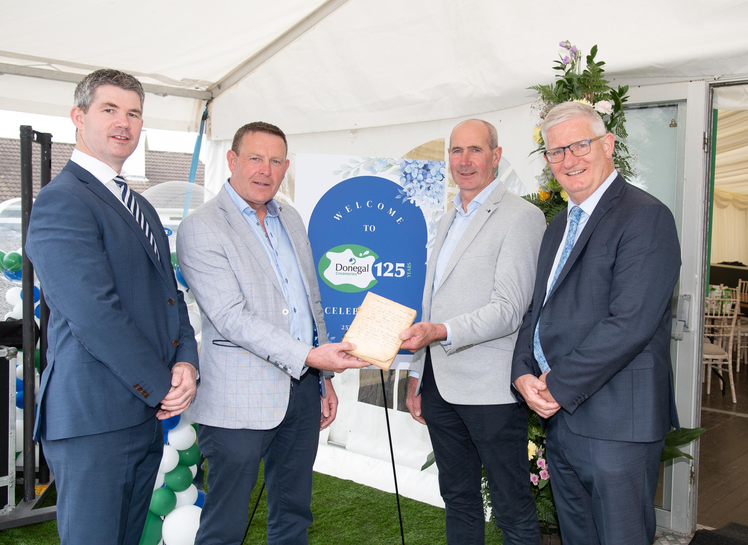 Stephen Blewitt, Aurivo dairy general manager, Lawrence McNamee, Aurivo Donegal board member, Raymond Barlow, Aurivo chair, andDonal Tierney, Aurivo CEO. Image: Clive Wasson