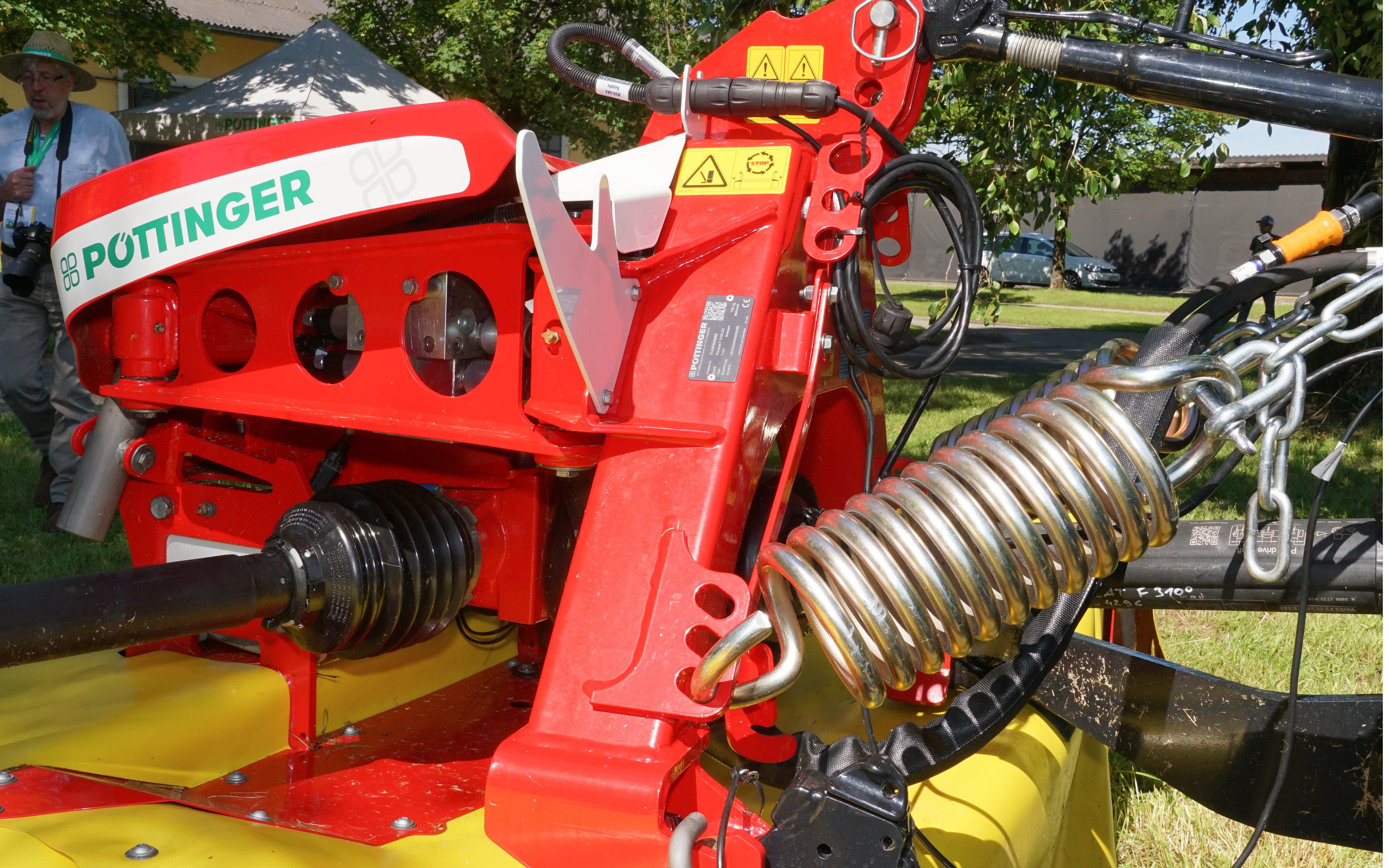 The headstock of the  Opticurve front mower has a side shift that operates in an arc rather than directly from side to side