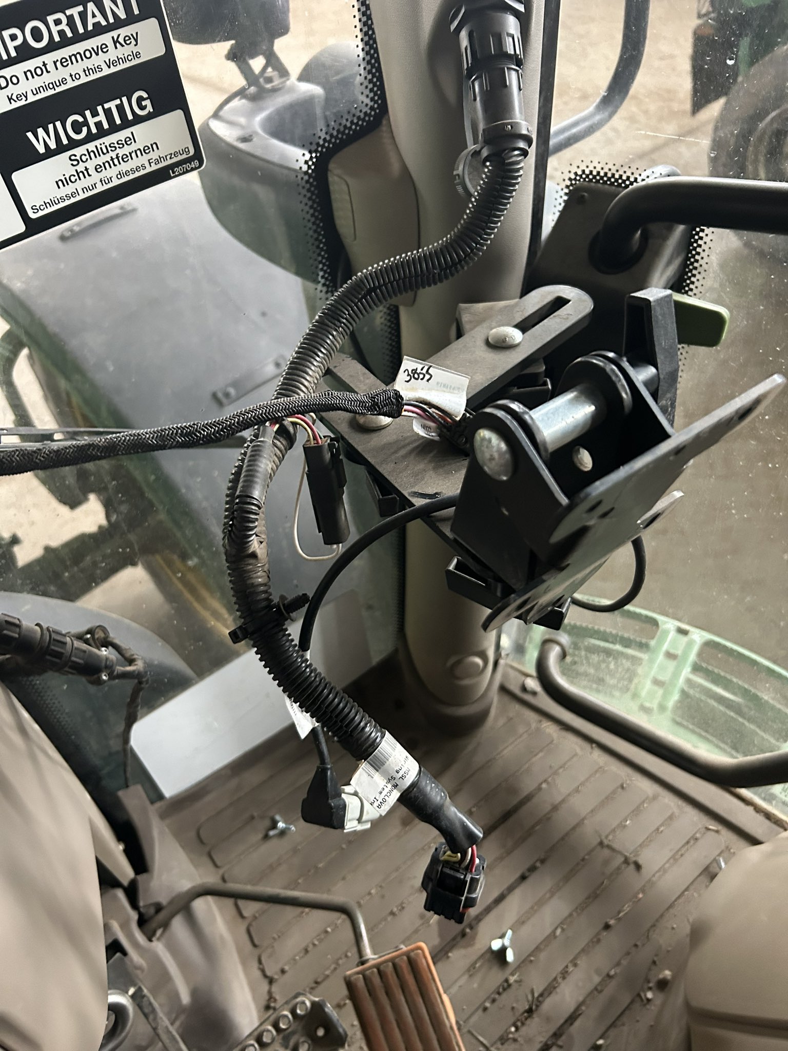 Damage to a tractor during the one of the thefts of GPS equipment on a farm near Enniscorthy