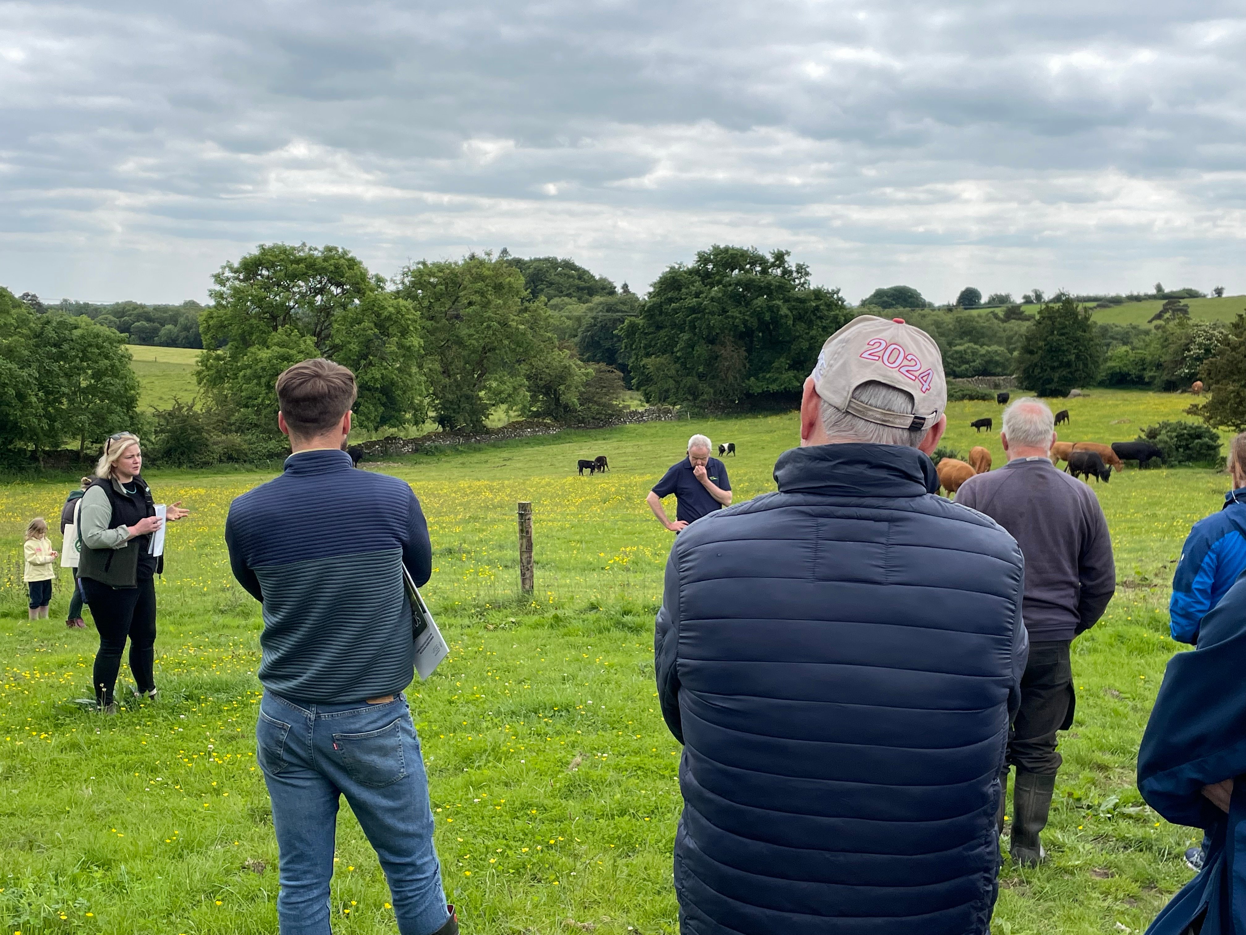 Jane explaining the suckler system on the farm