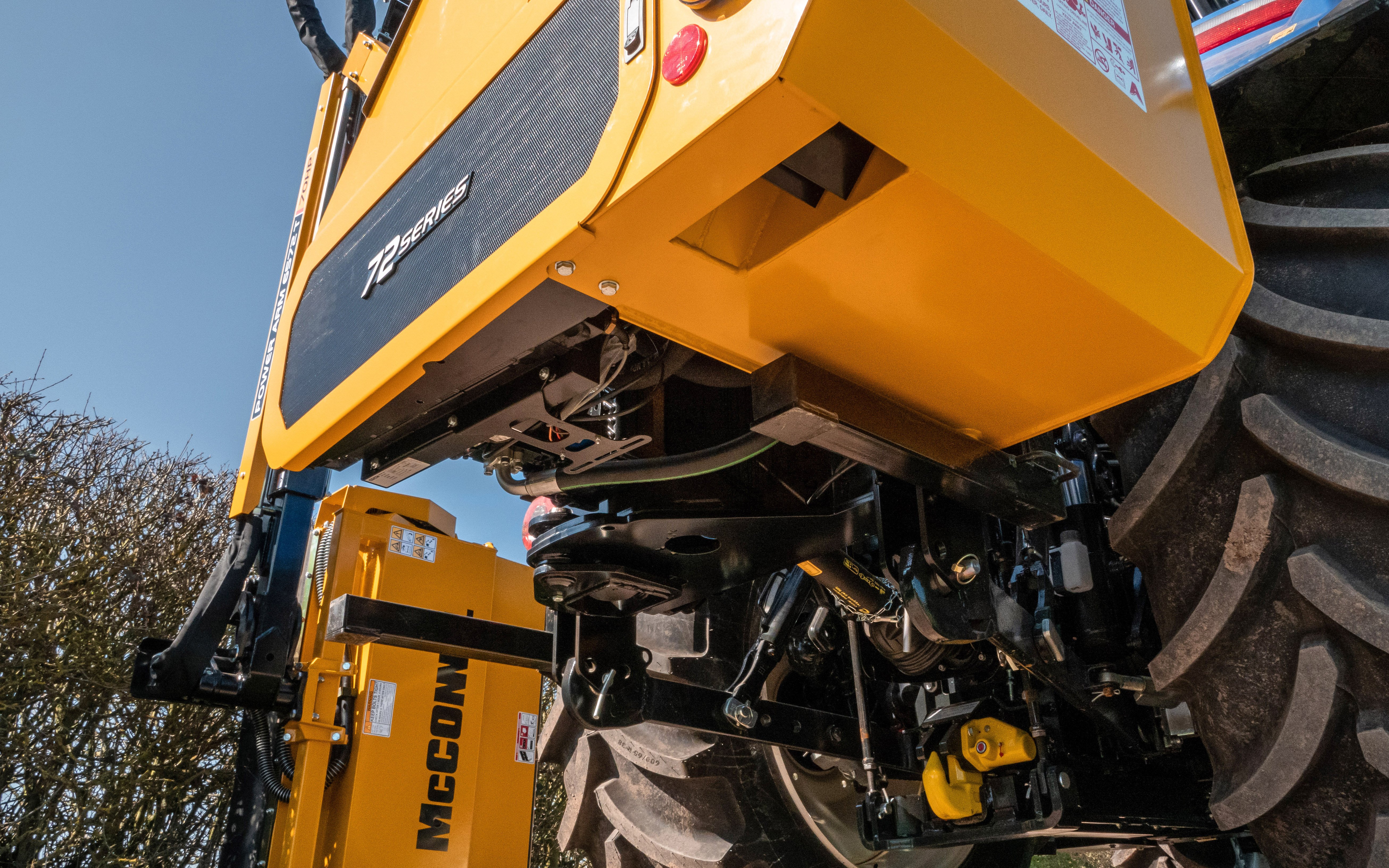 The vent for directing air on to the road surface is located to the right of the machine