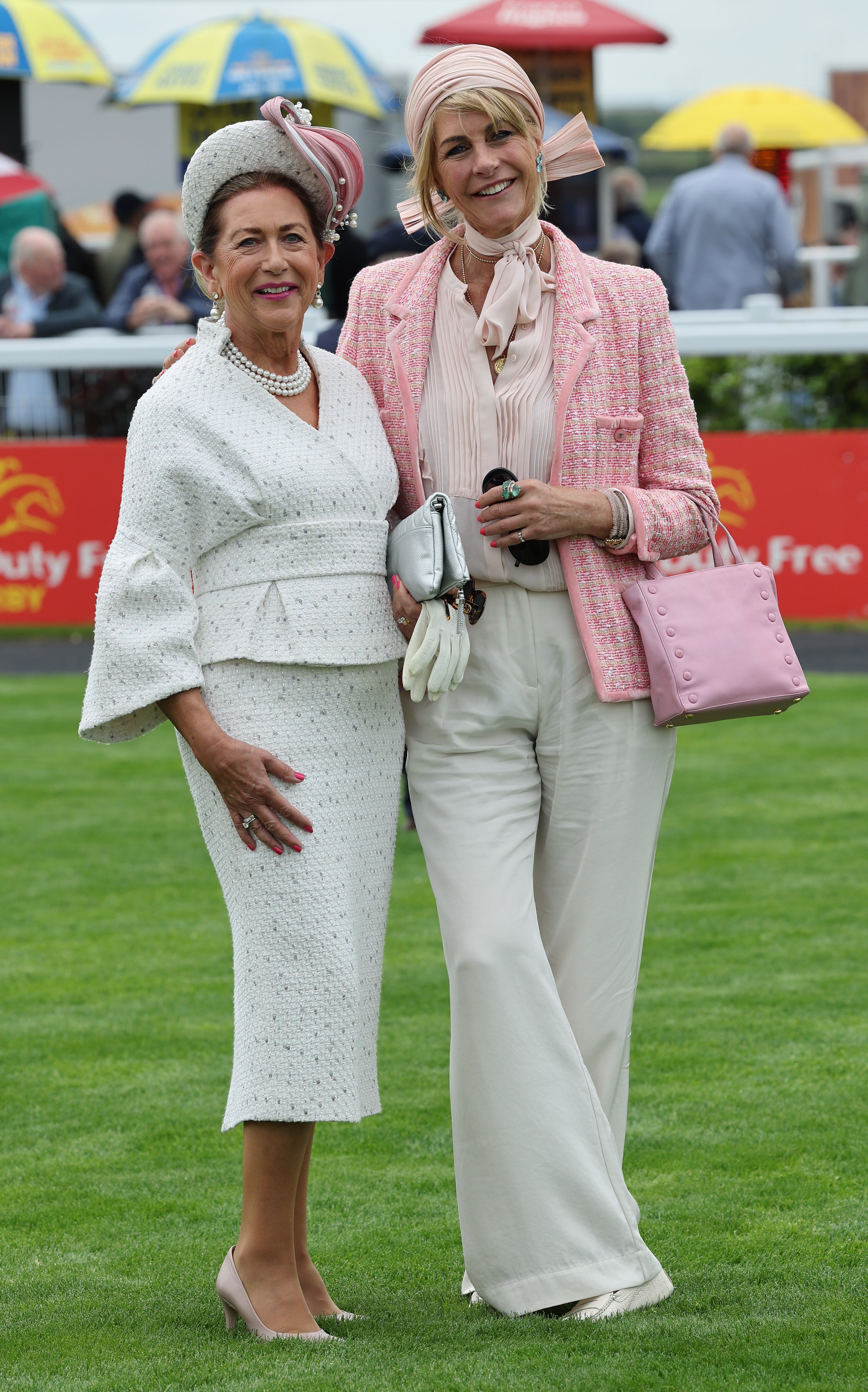 Liz Maher with head judge Lisa Hogan from the TV show Clarkson’s Farm at The Curragh. Image: Lorraine O’Sullivan