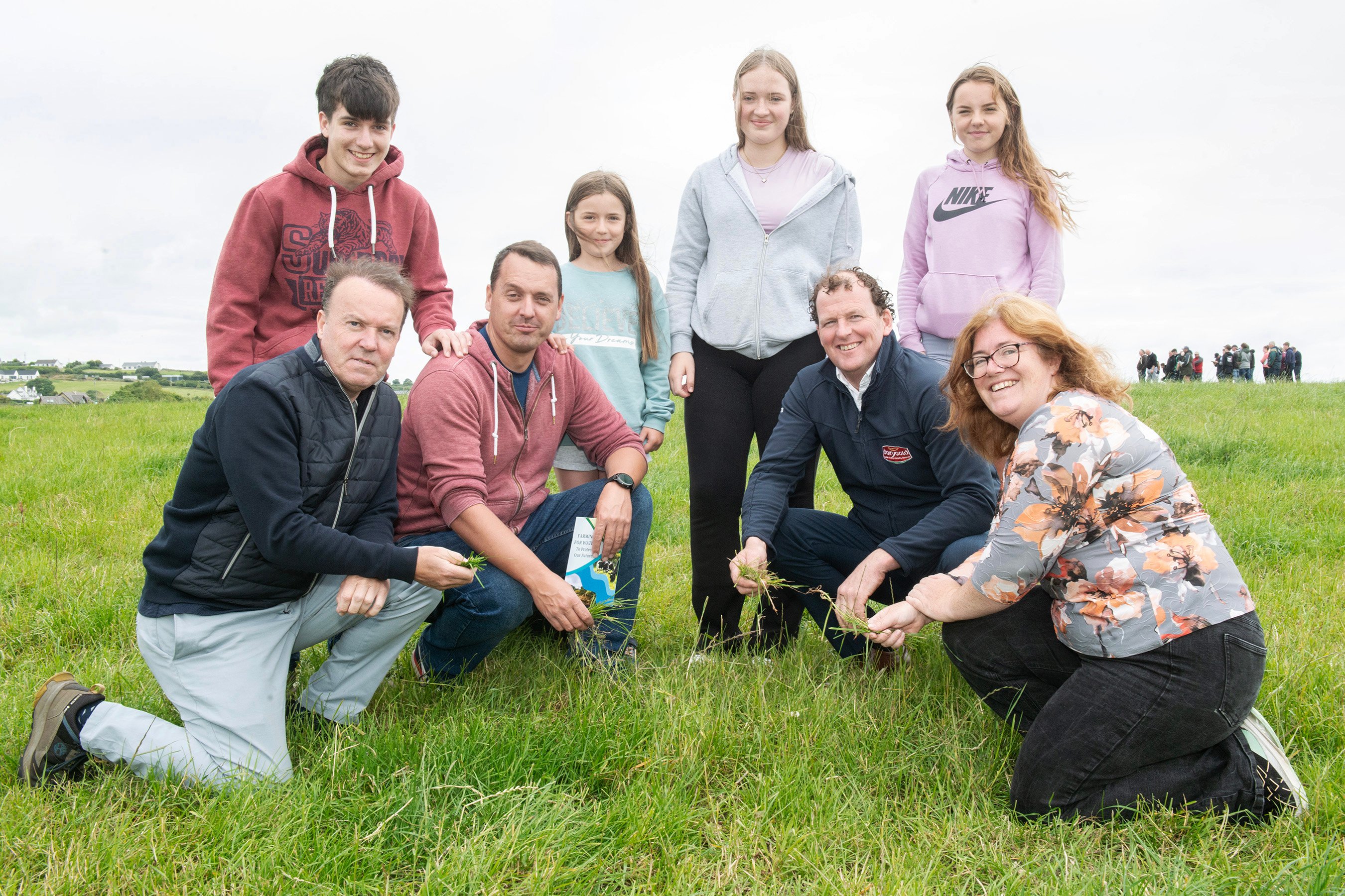(L-R) Liam and Thomas Kiely, Clonmel, Seán O'Brien, Dairygold chair, Emma Kiely, Castlemartyr, (back row) Eoin, Aisling and Ailís Kiely and Saoirse Maunsell, Clonmel. Source: O'Gorman Photography