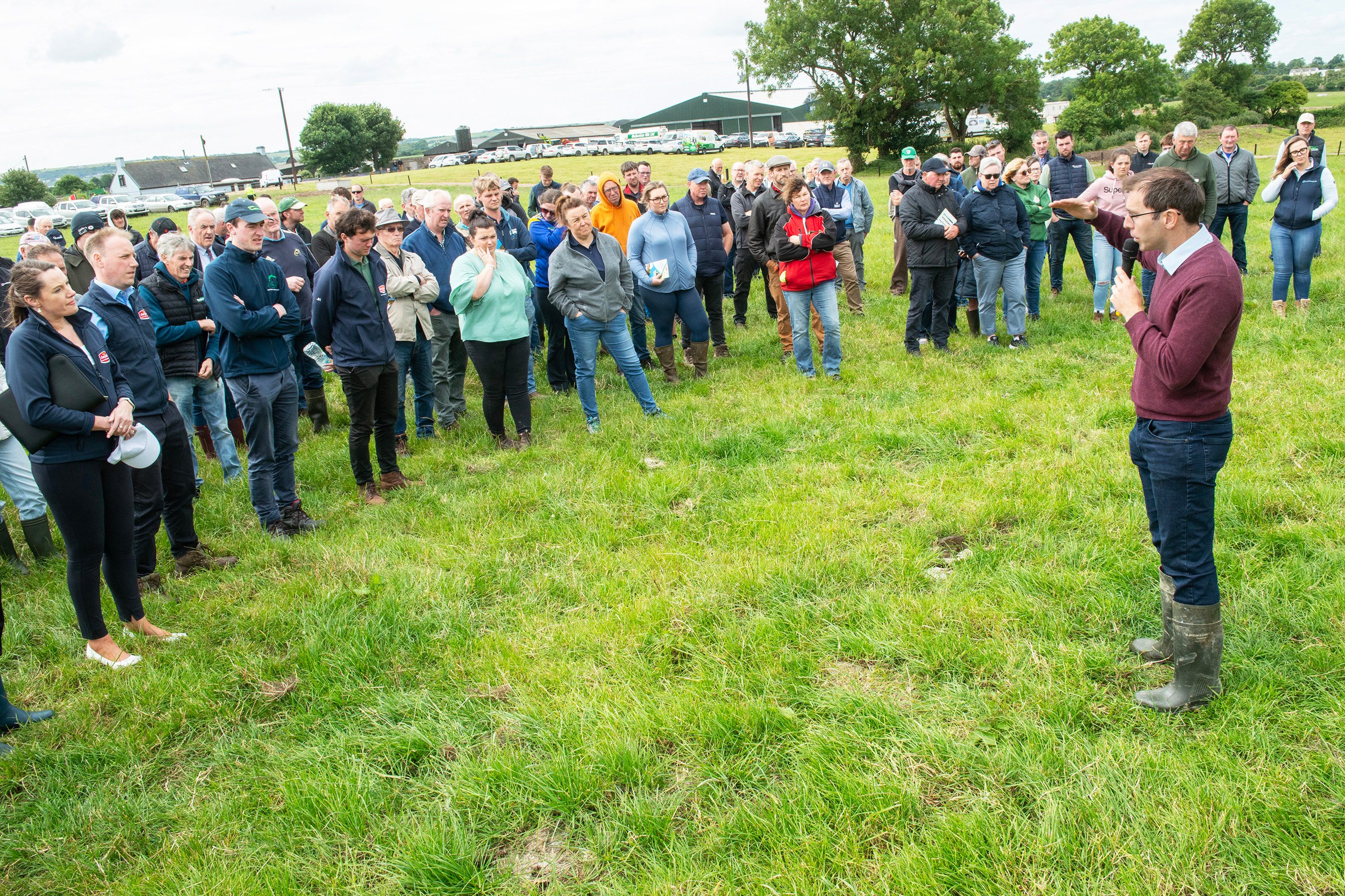 Dr. William Burchill, UCC, addressing a group at the Dairygold event on the Dunne family farm Source: O'Gorman Photography
