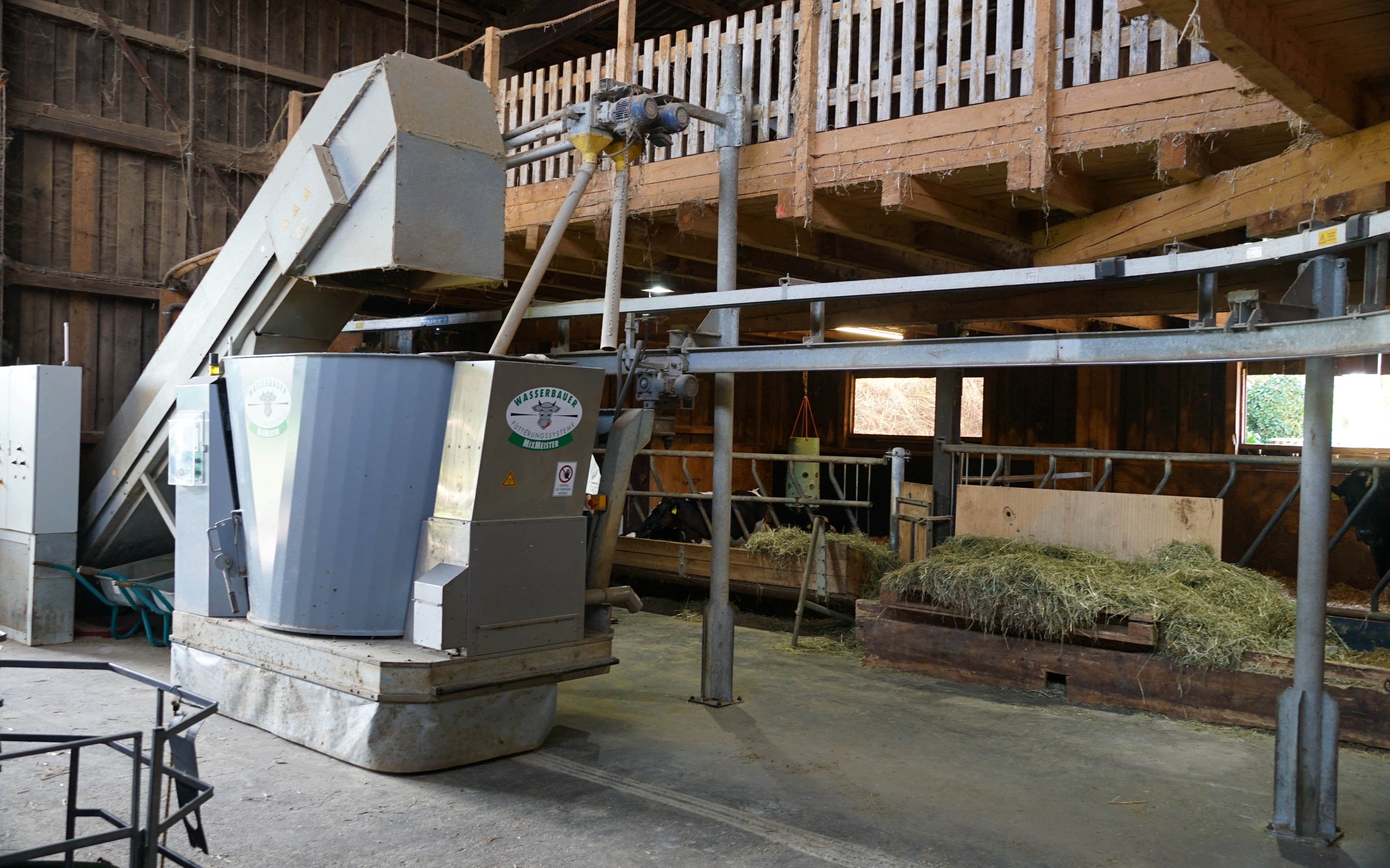The Wasserbauer automatic feeding system at its base station where the load is prepared