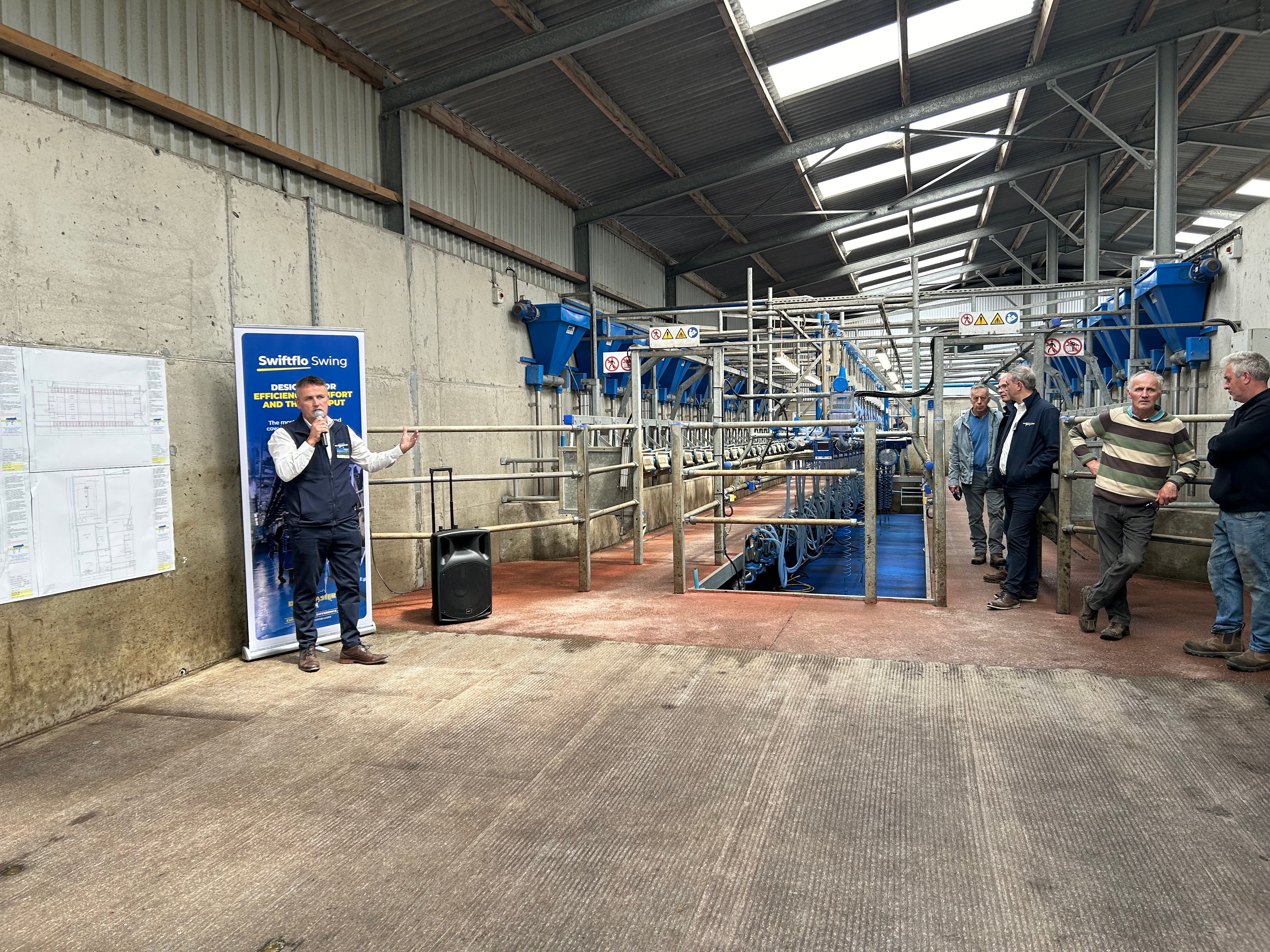 Pat Ryan speaking the specifics of the parlour at the open day