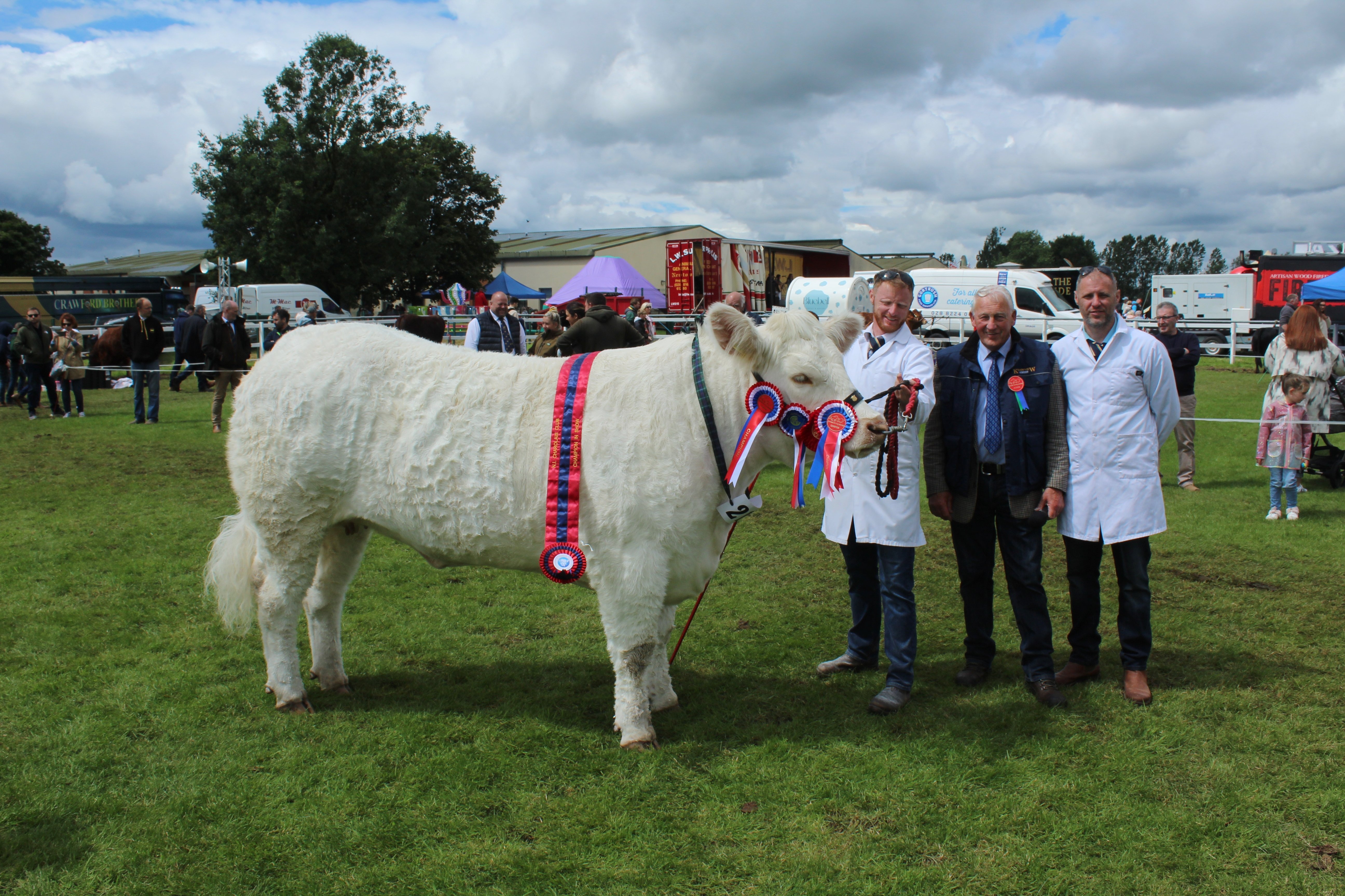 The inter-breed beef champion at Omagh Show 2024 with the winning connections