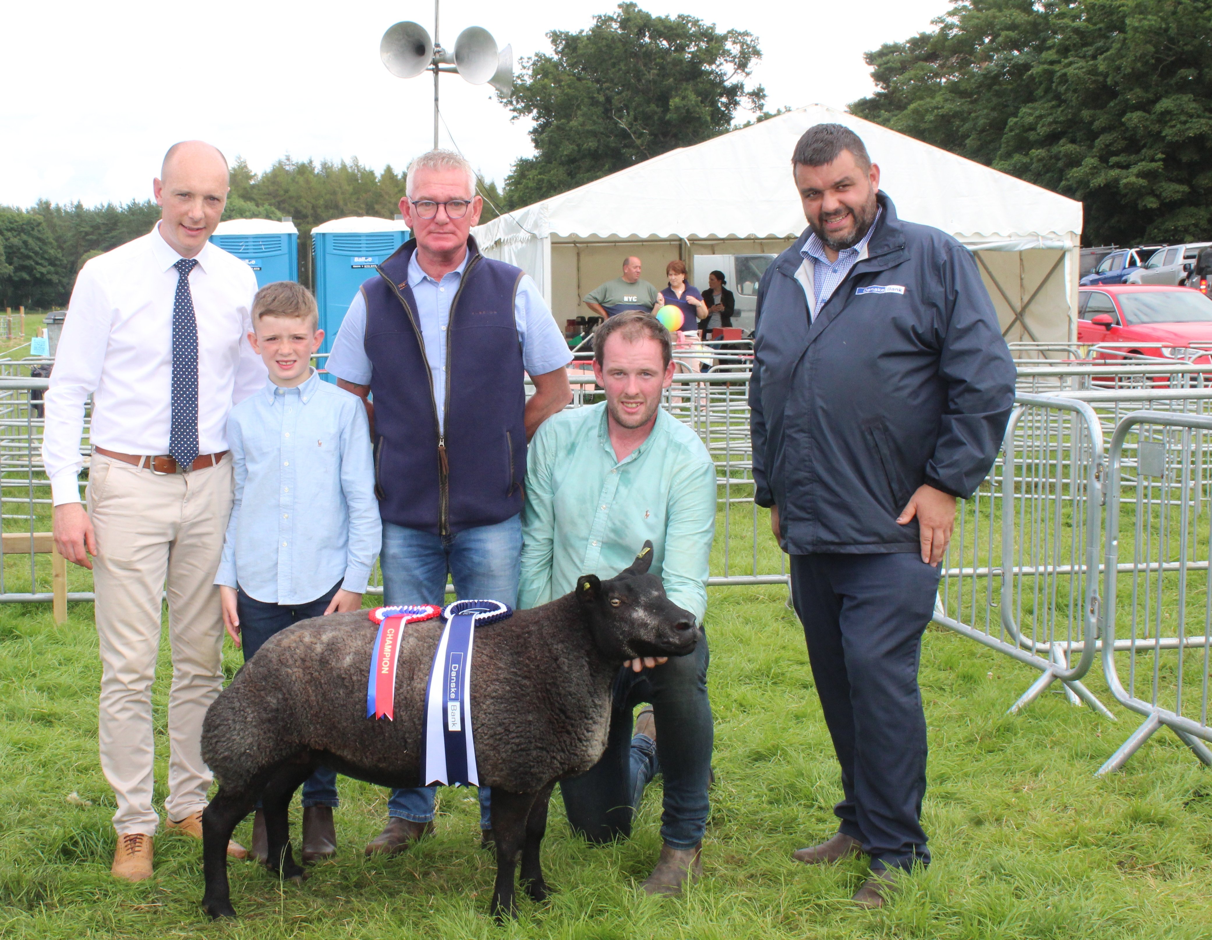 The sheep inter-breed champion at Antrim Show 2024 with winning connections