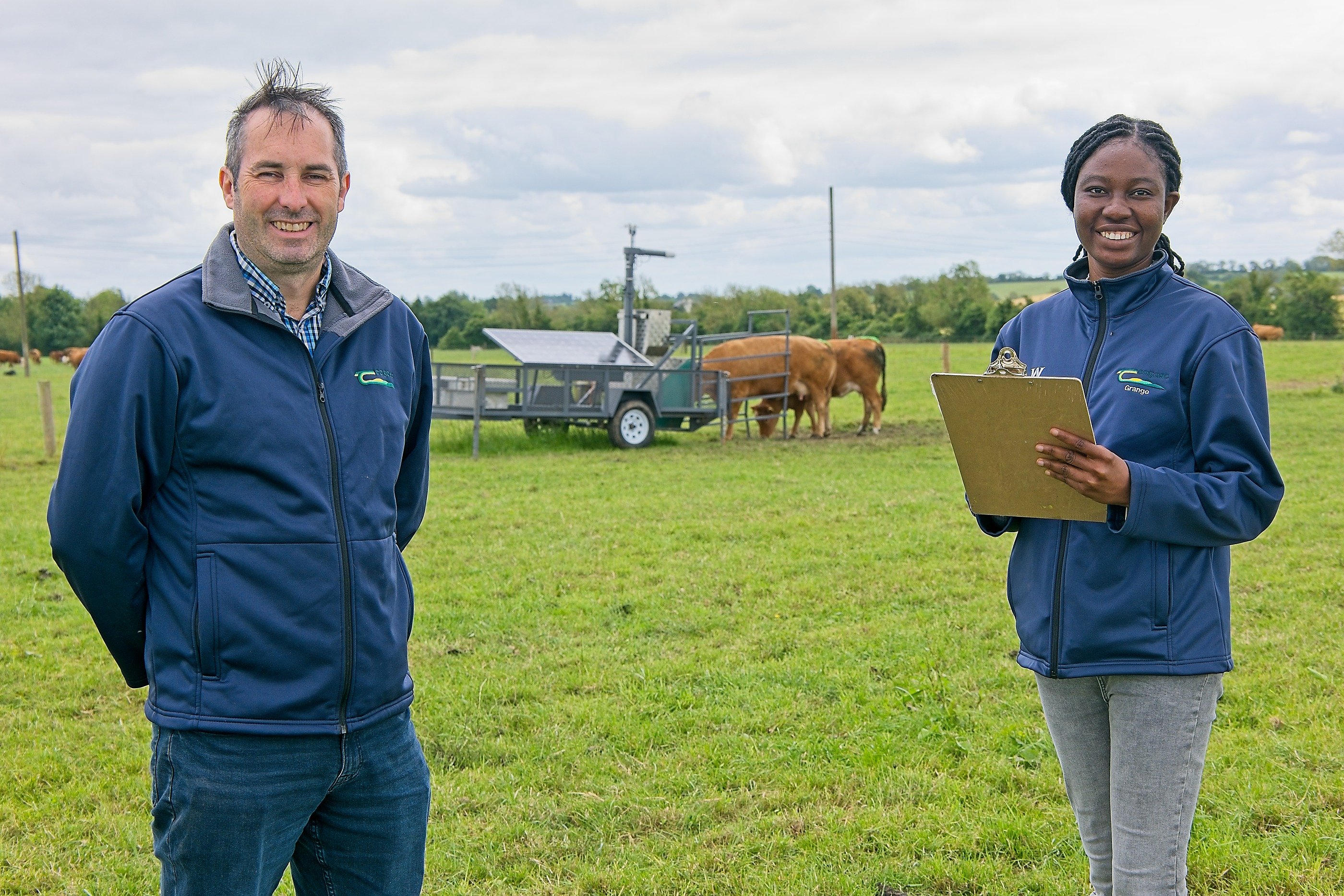 Prof. David A Kenny, head of the Animal and Bioscience Research Department, at Teagasc Animal and Grassland Research and Innovation Centre, Grange, Co. Meath with PhD student ‘Blessing’ Omobolanle Kalenikanse. Image source: Tony Keane