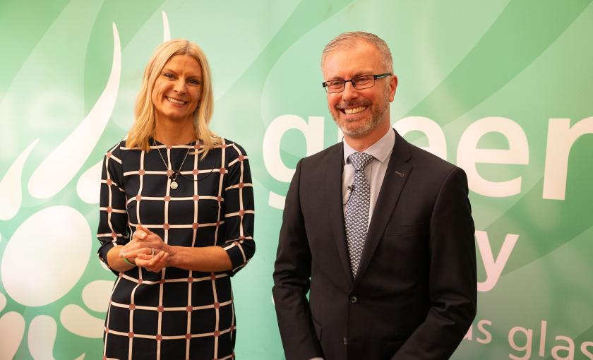New Green Party leader Roderic O’Gorman and Minister of State at the Department of Agriculture, Food and the Marine, Pippa Hackett