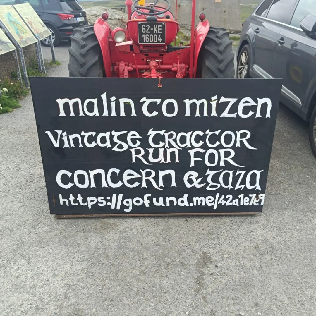 Details of the fundraising page on the back of the David Brown 850 tractor Source: Pat Murphy