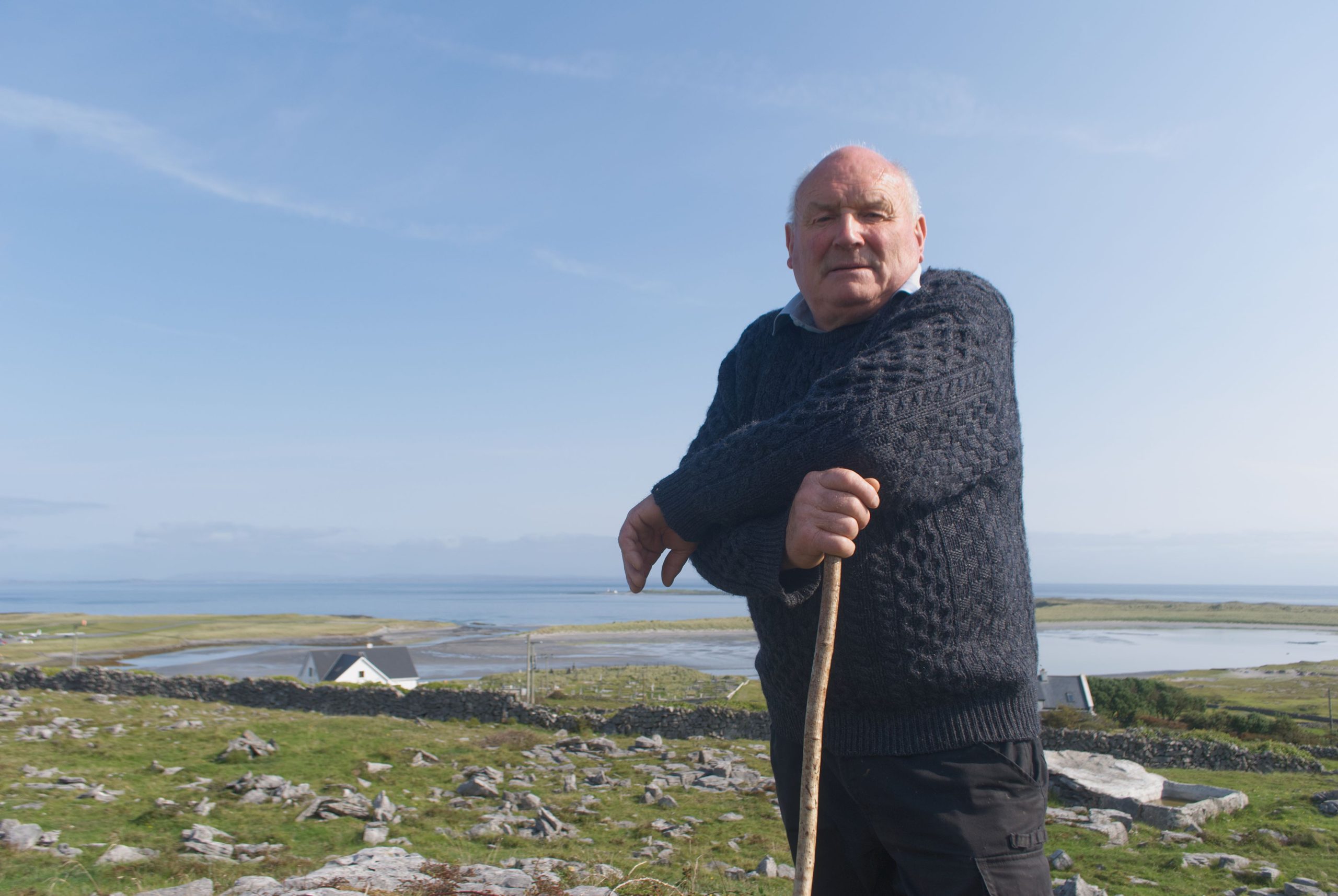 Sucker farmer Pádraic Ó Flaithearta on Inis Mór Co. Galway