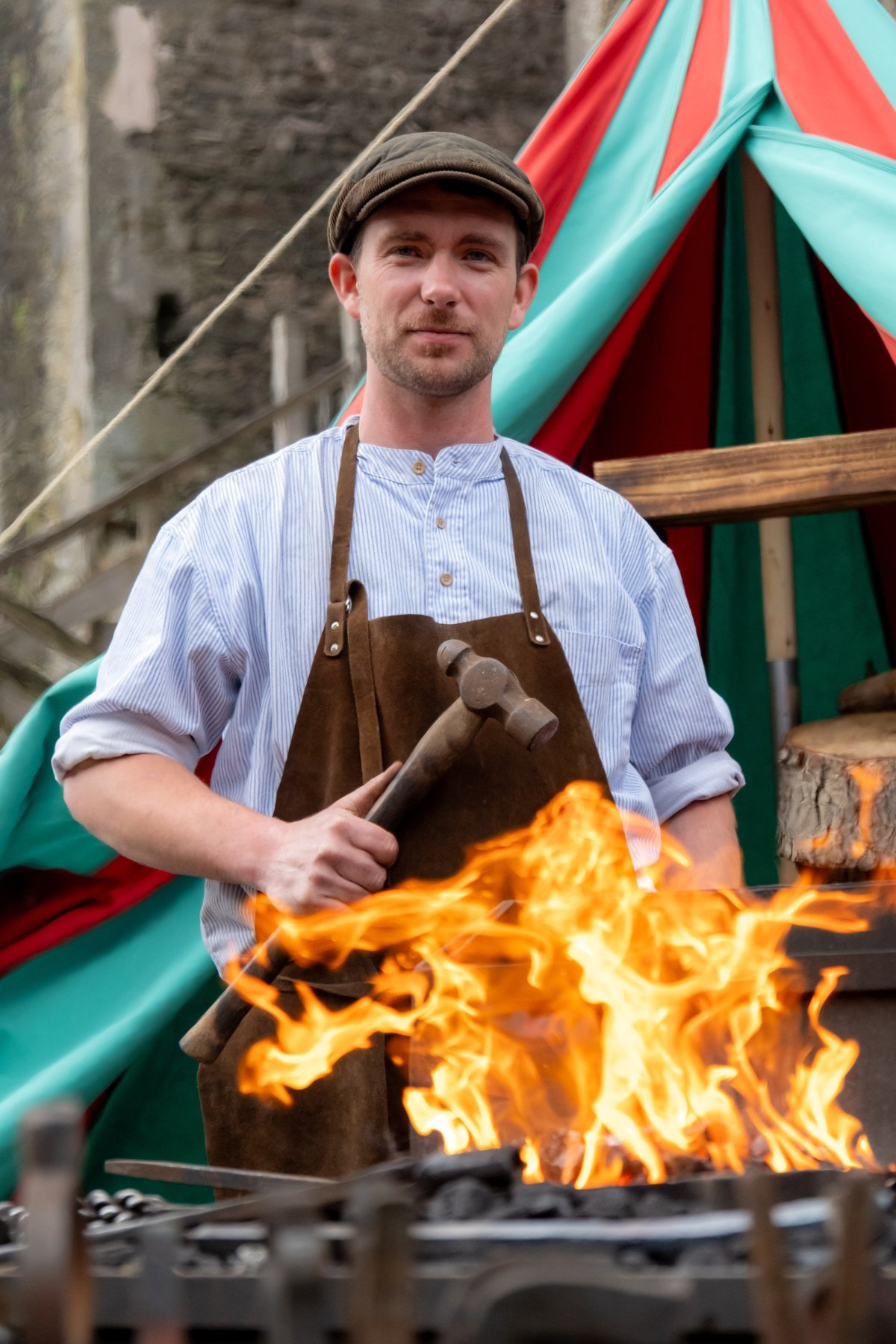 Bunratty's resident blacksmith James O'Connor. Image source: Paul Corey