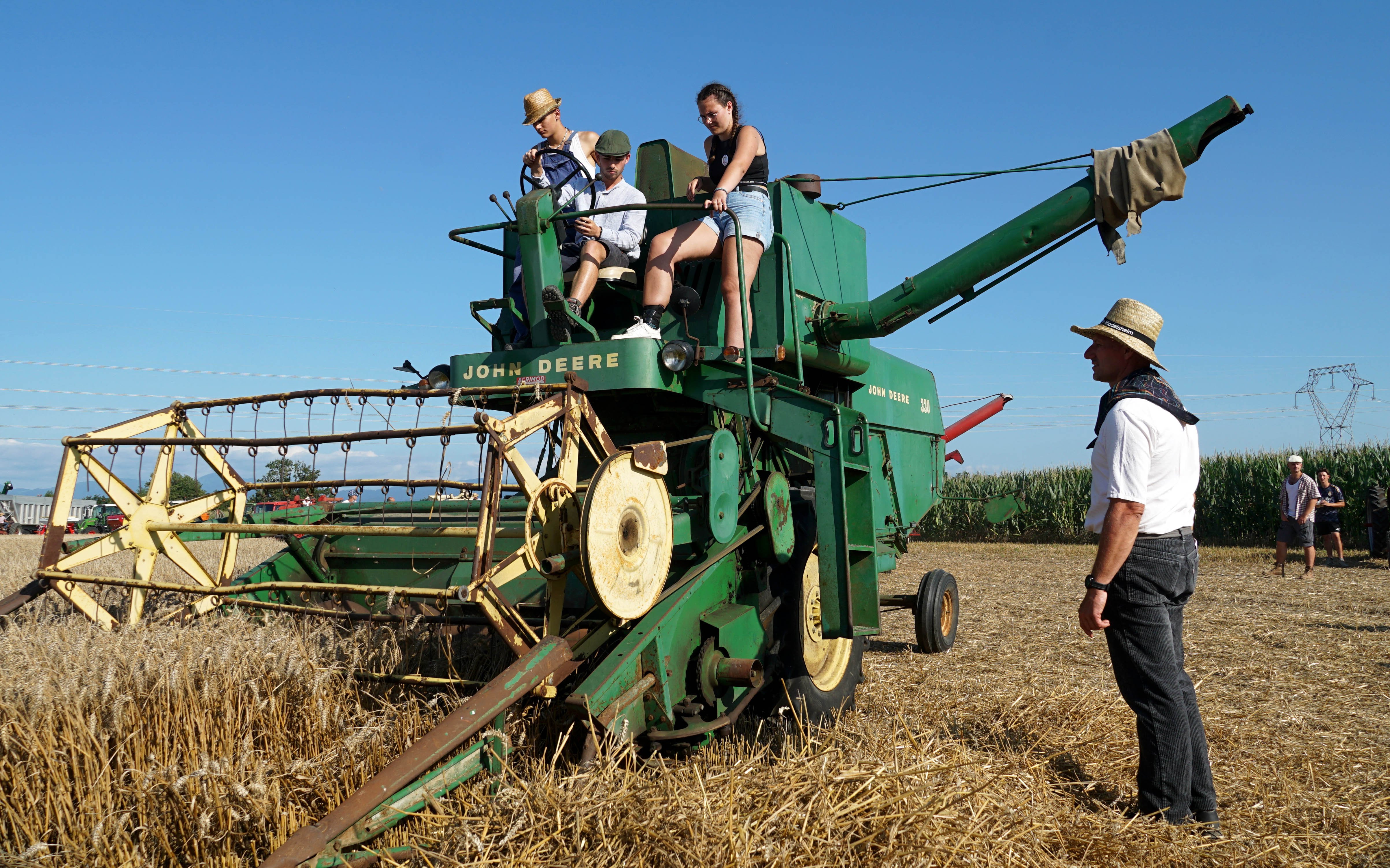 This John Deere 330 from 1971 was typical of the tractors and combines at the event