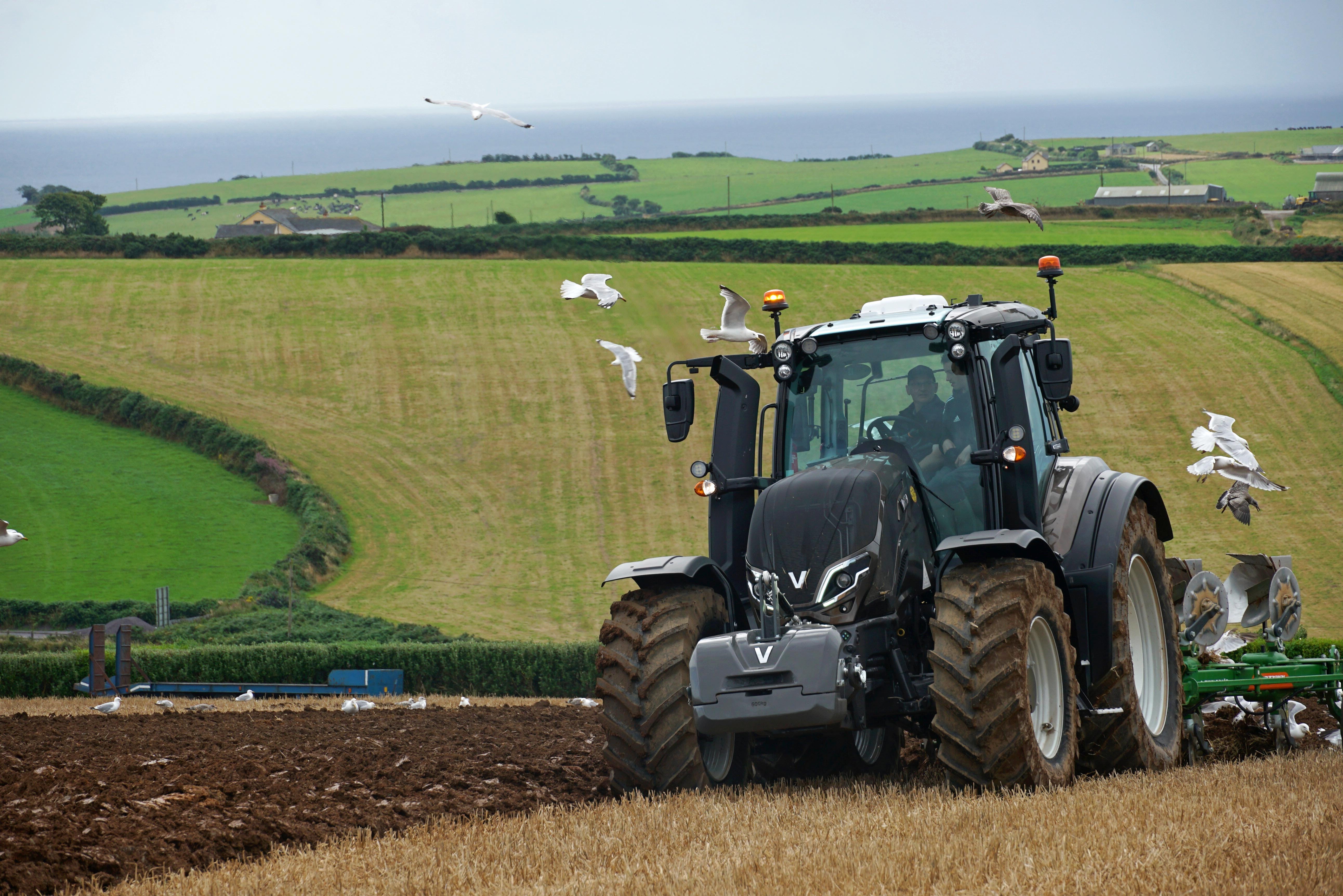 The T235 was making light work of the ploughing but it clearly demonstrated the in-cab driver aids