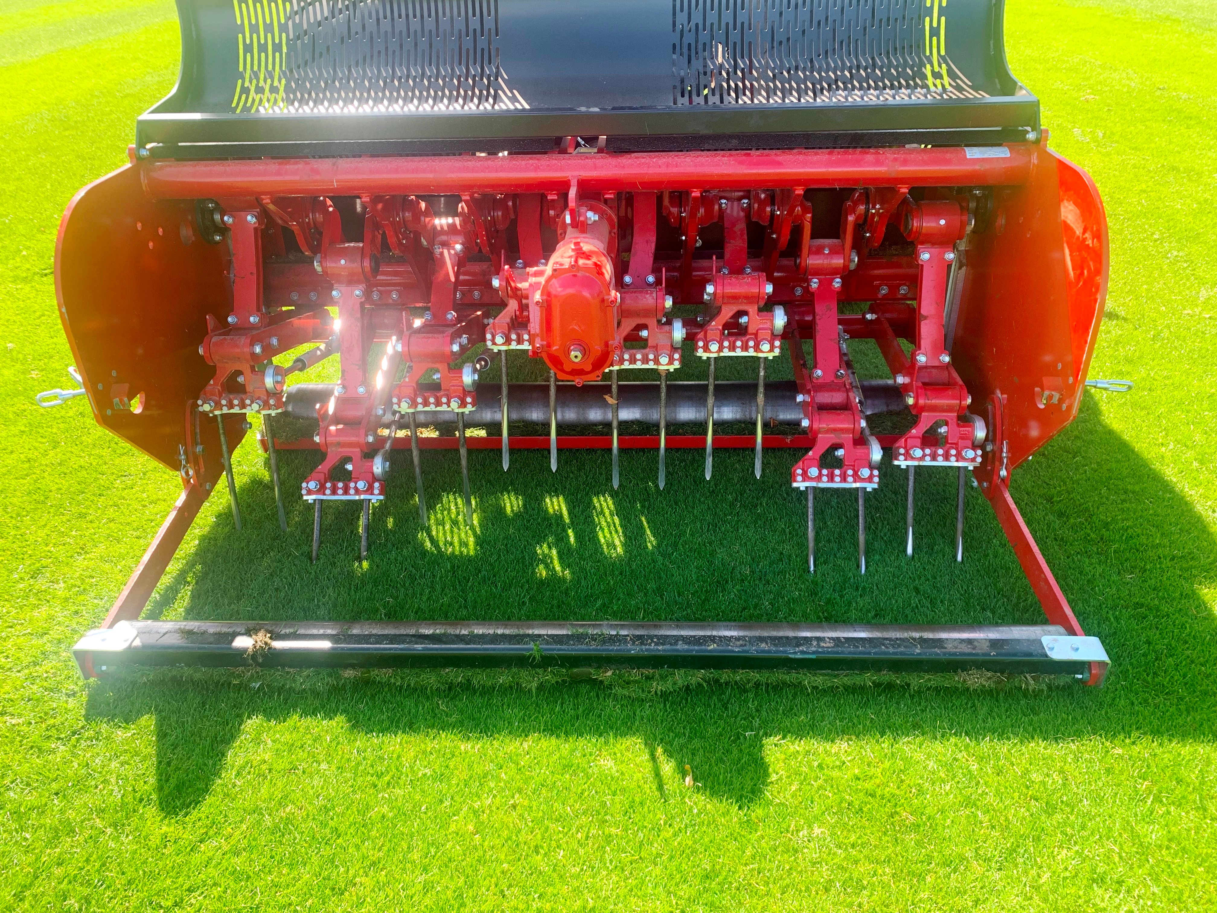 The times making up the new aeration system can be pushed up to 16" below the surface of the soil