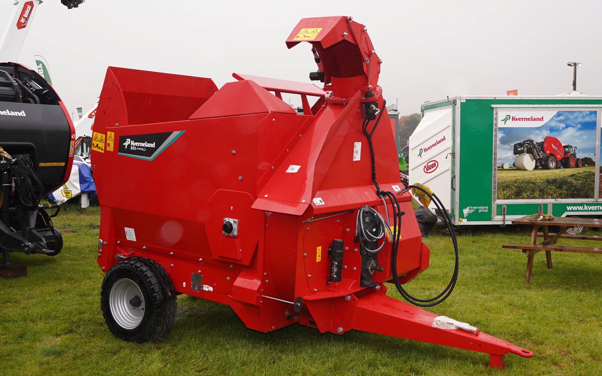 With housing rapidly approaching Kverneland has its latest version of the 850 series bale choppers on display