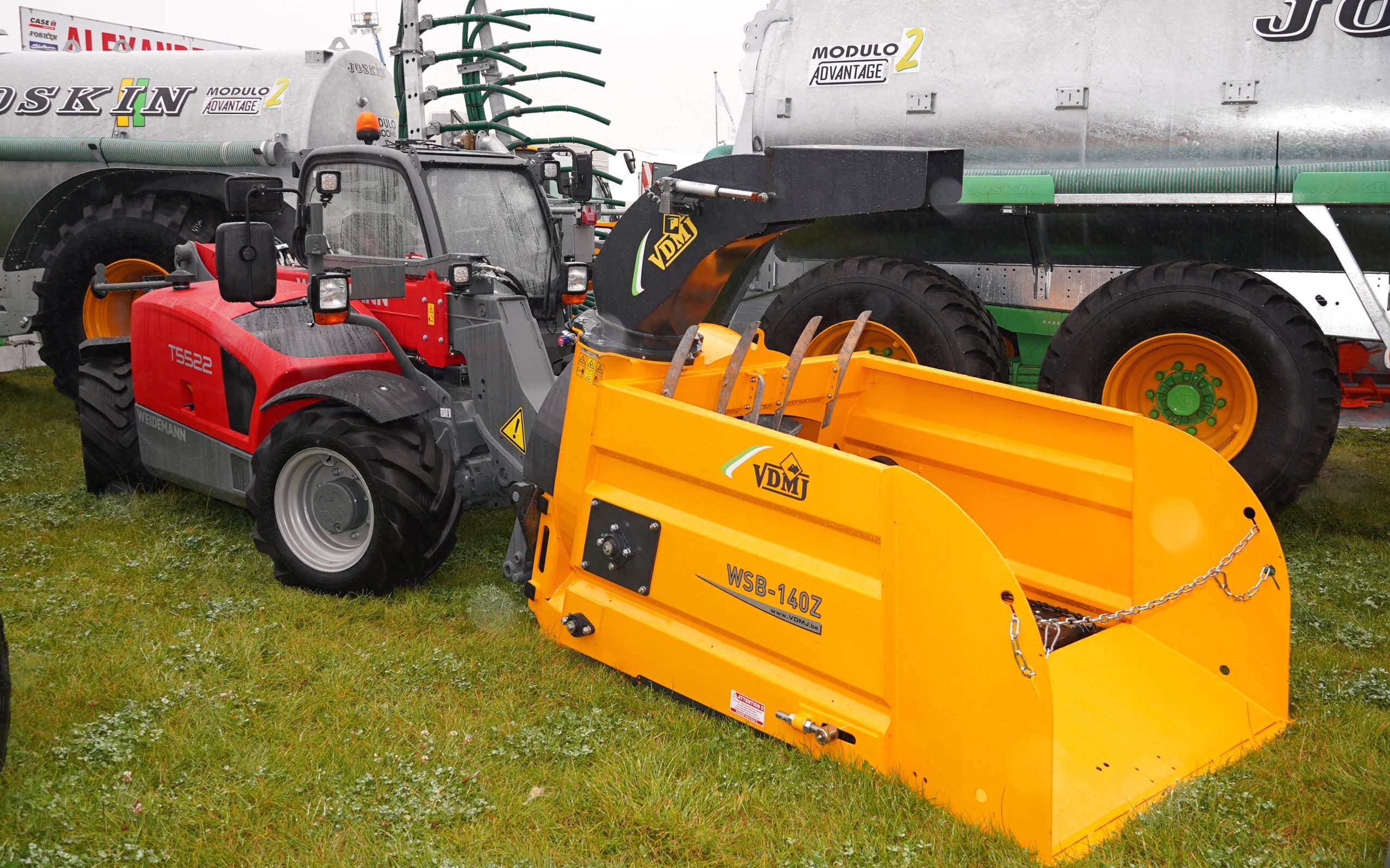 Many implement manufacturers are expanding the telehandlers role through attachments such as this VDMJ straw blower