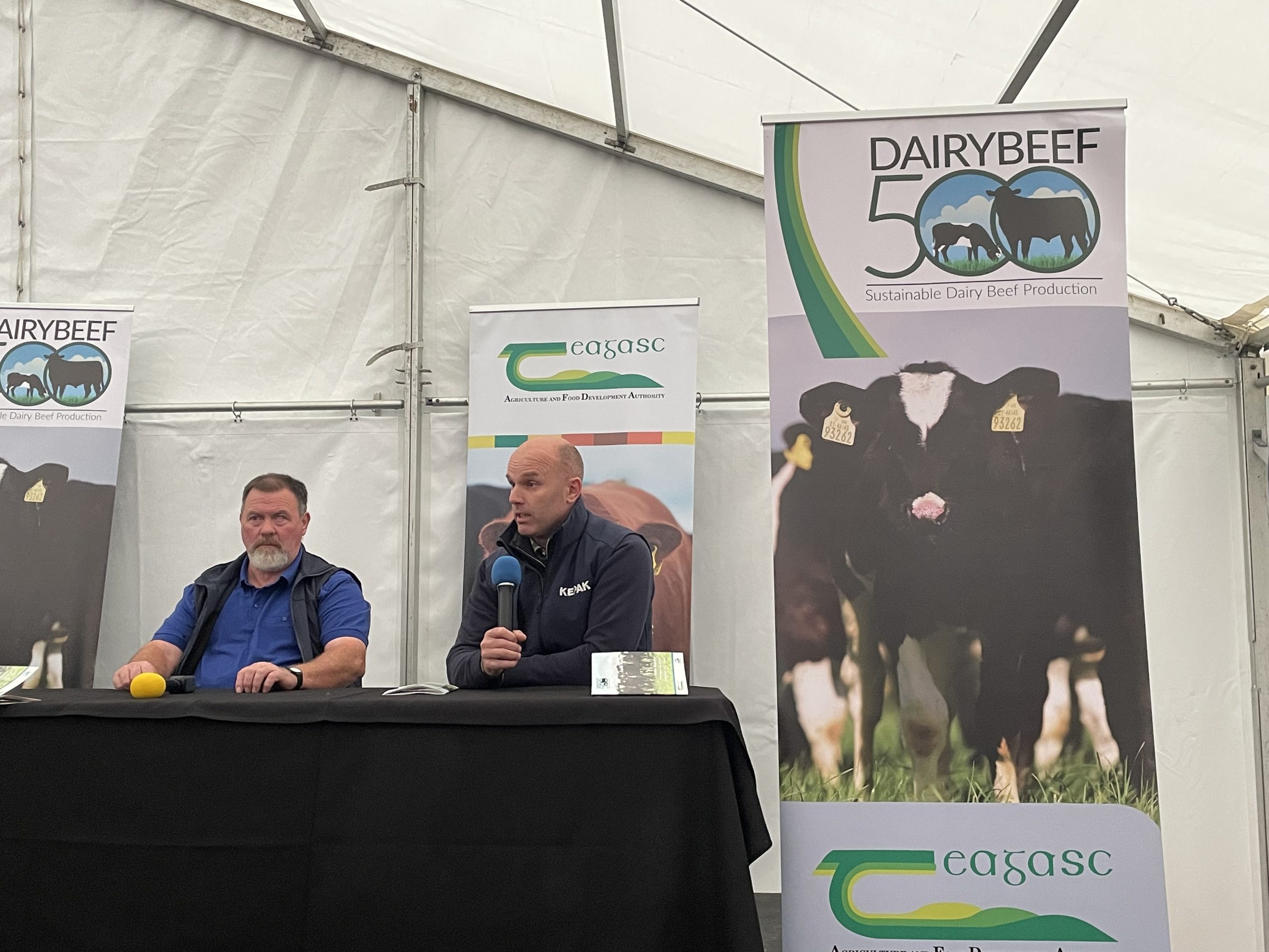 L-R: Farm walk host Aidan Maguire and Kepak Group's livestock procurement manager Jonathan Forbes