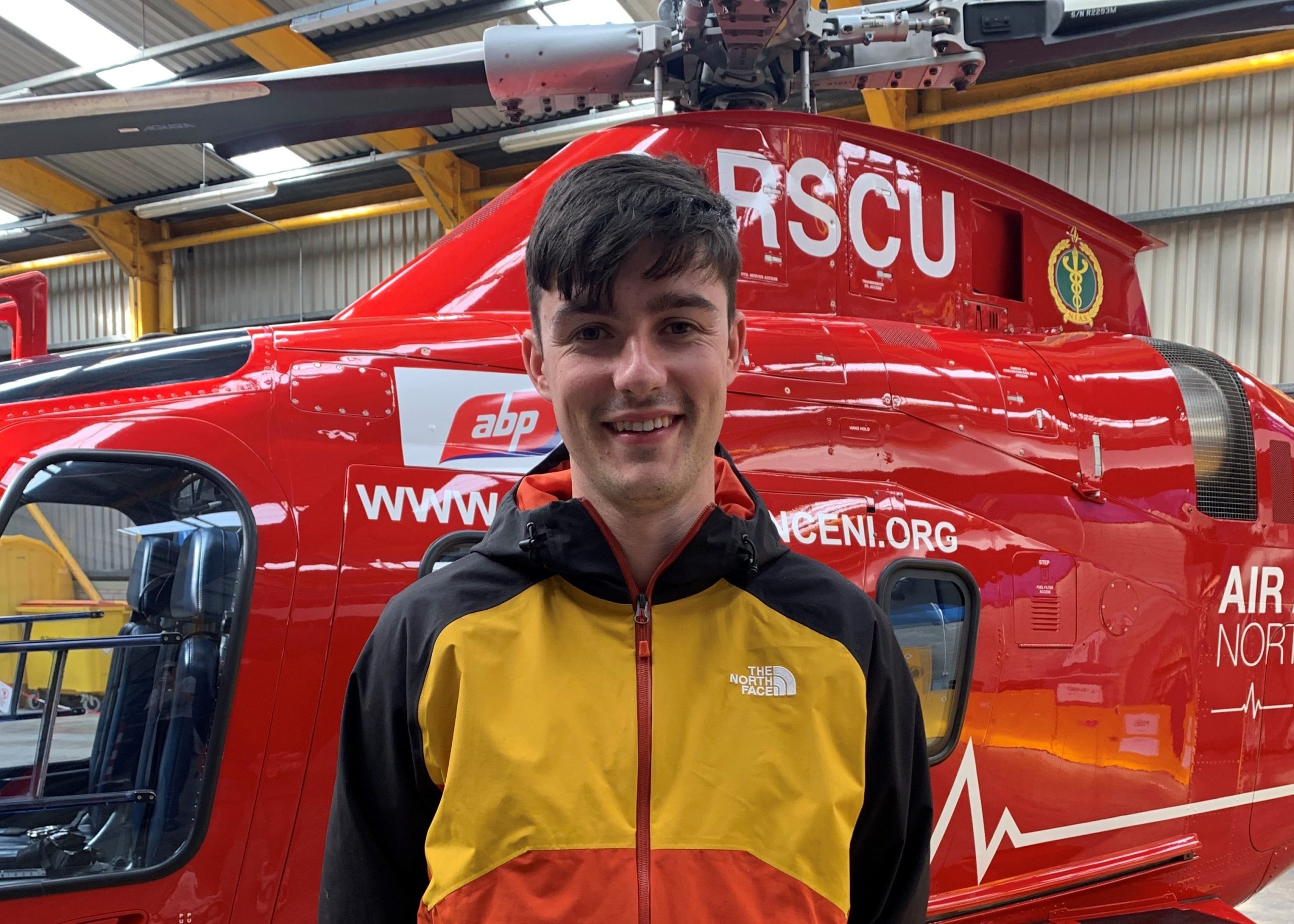 Jamie Lynch visiting Air Ambulance base