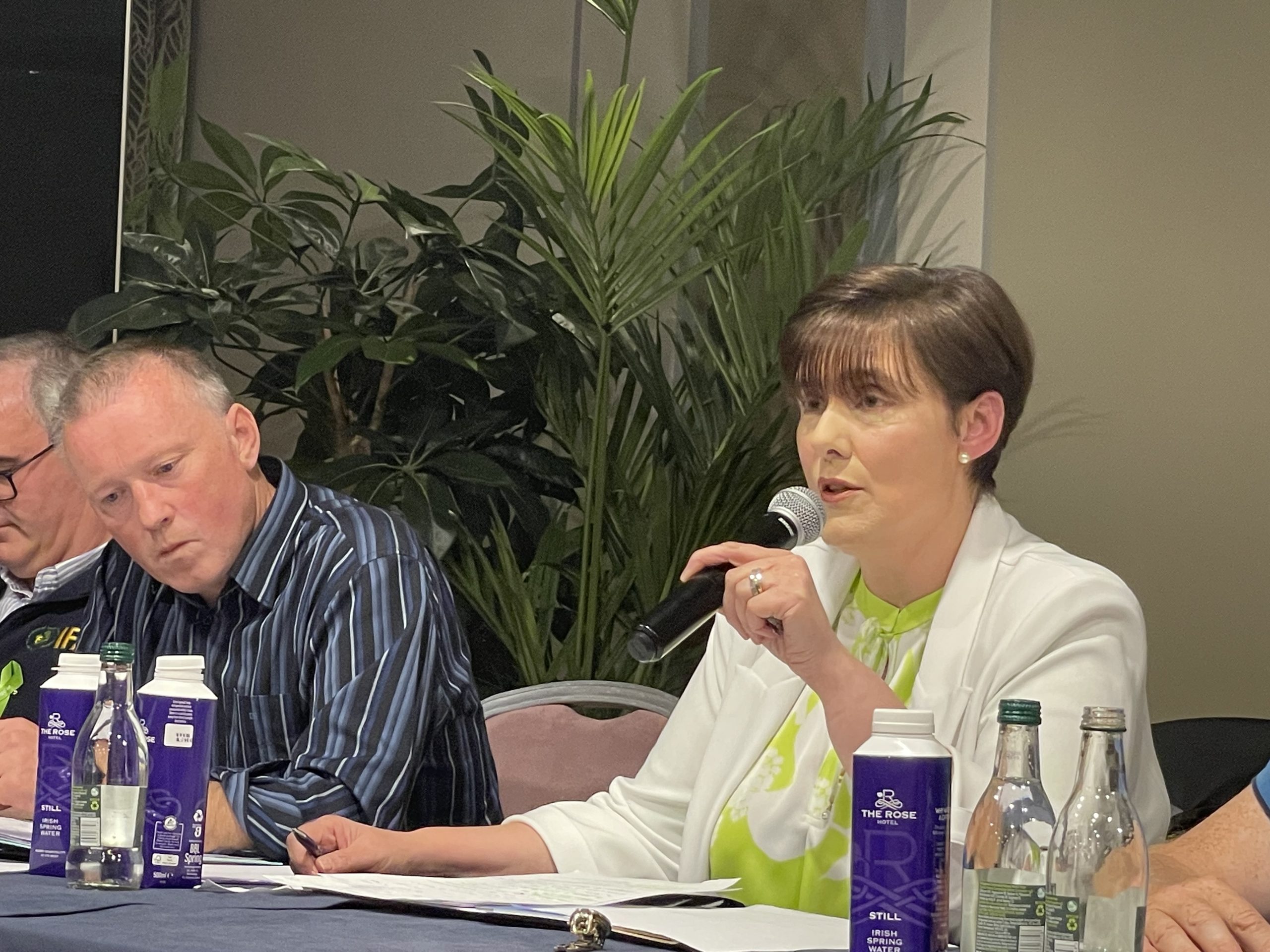 Minister for Education Norma Foley and Kerry IFA chair Jason Fleming
