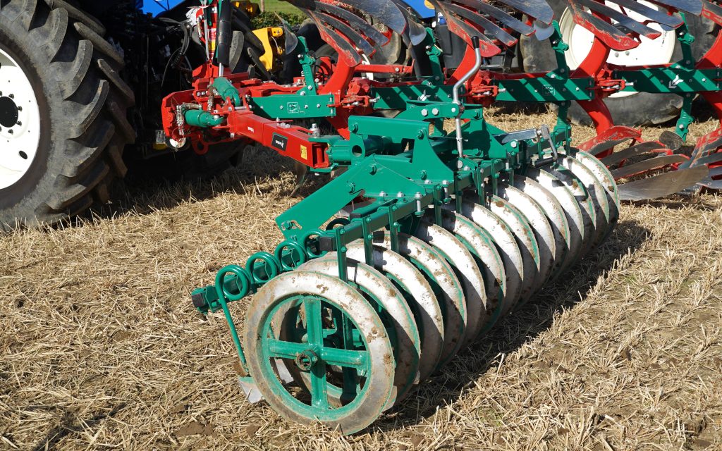 The furrow press attachment arm is of treated steel that can support a press of up to 1,000kg in weight