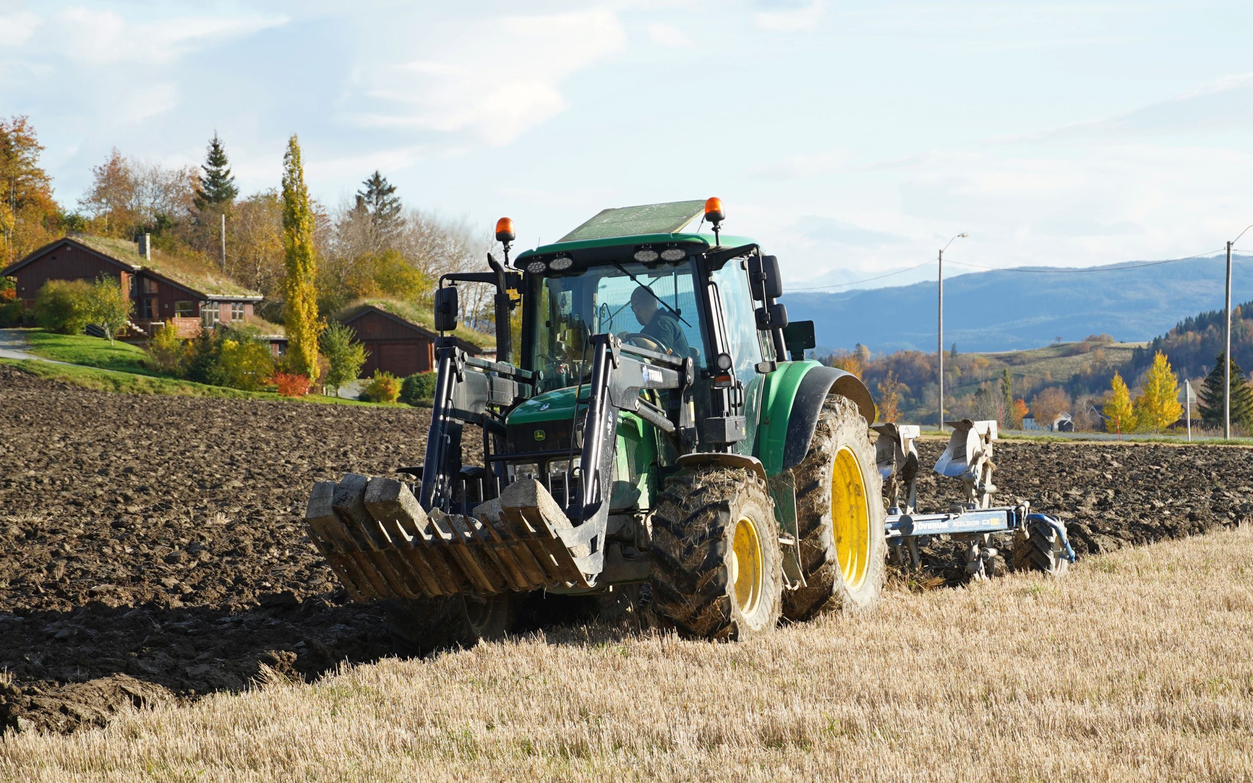 The Trima loader doubles up as front end weight when not collecting boulders