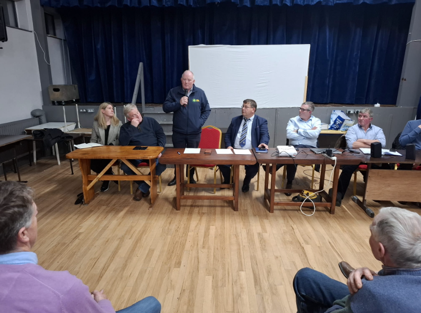 IFA president Francie Gorman addressing the IFA meeting in Tipperary. Image: Joseph Kelly