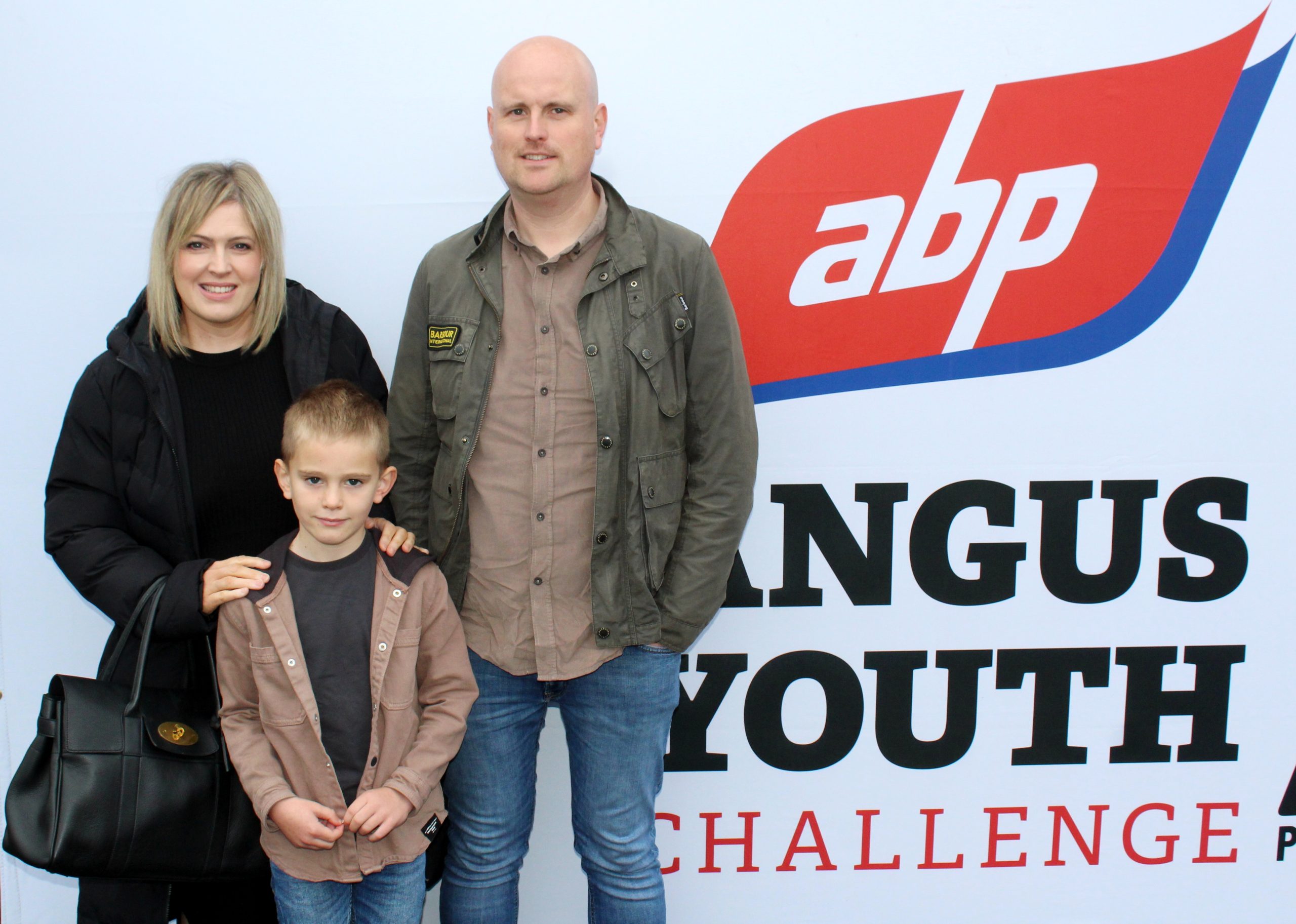 Attending the ABP Angus Youth Challenge finals Lindsay and Bryan Millar from Broughshane in Co. Antrim with their son Abel